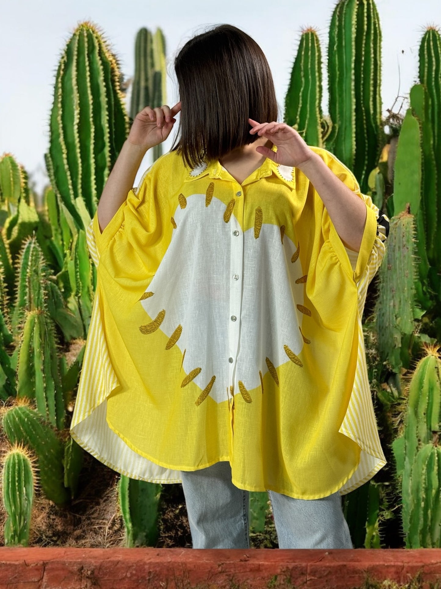 HONOLULU - TUNIQUE OVERSIZE MOTIF COEUR JUSQU'A LA TAILLE 58