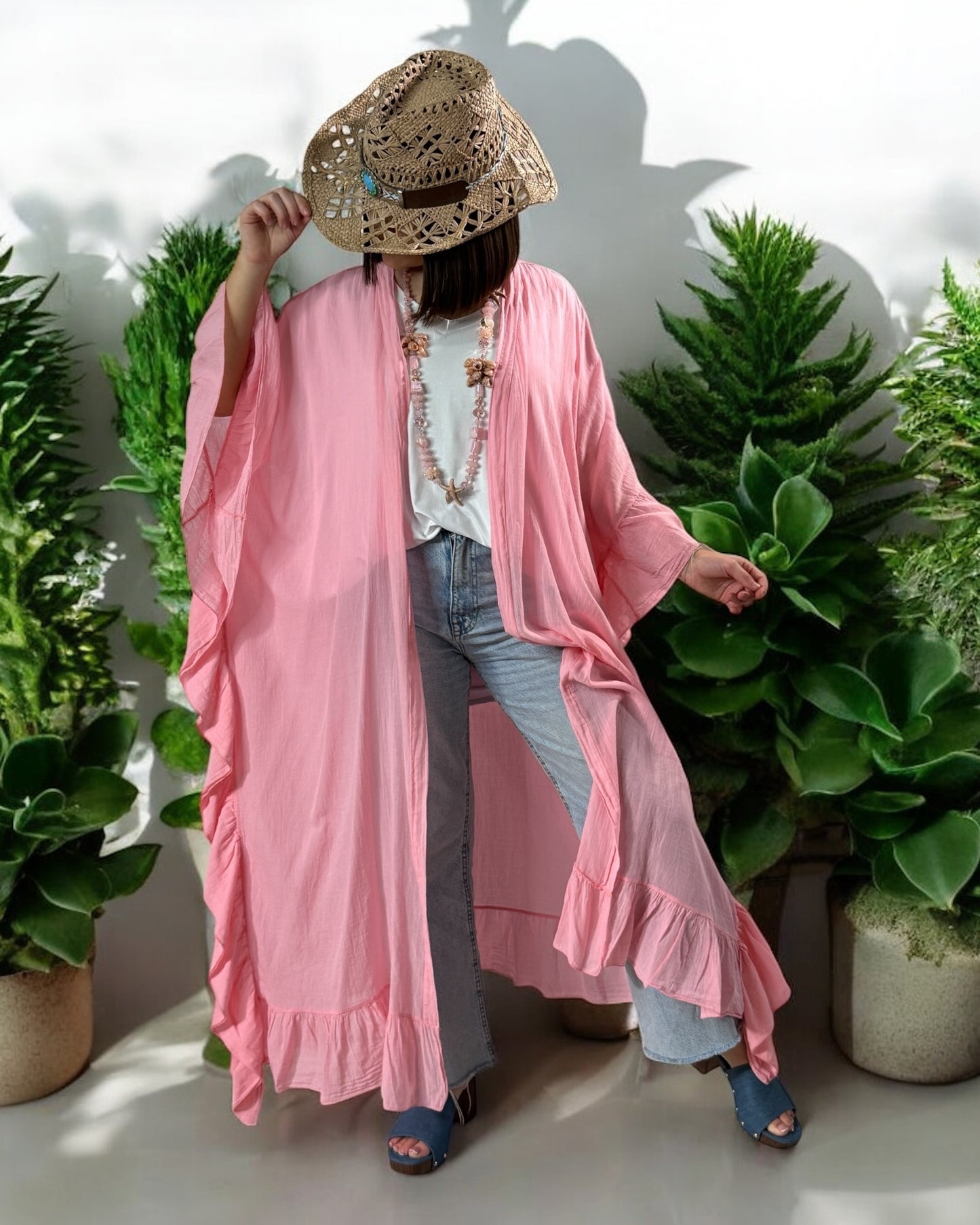 HAPINESS - KIMONO ROSE OVERSIZE JUSQU'A LA TAILLE 60