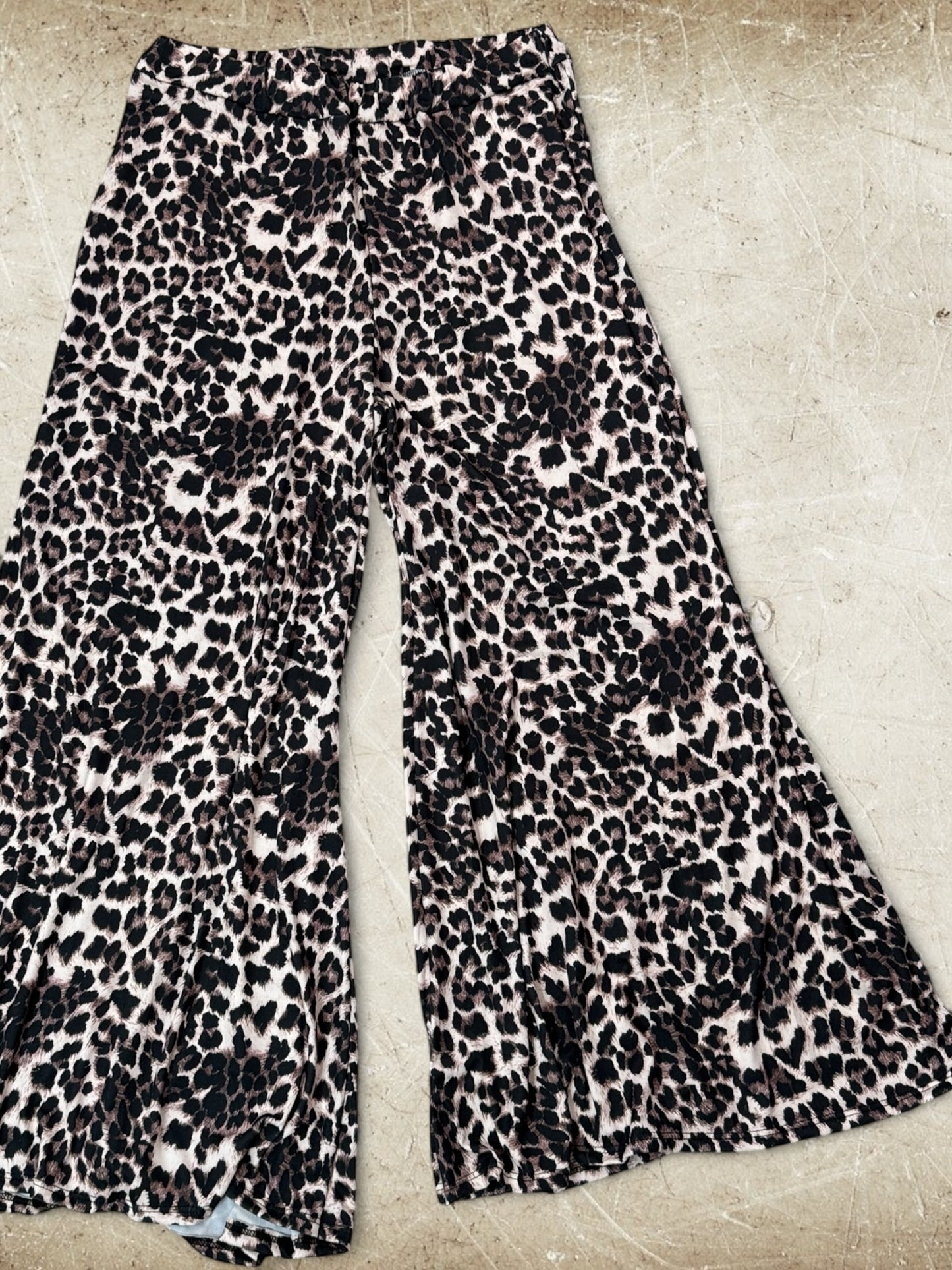 MAXIME - PANTALON PALAZZO MOTIF ANIMALIER TAILLE 46 A 54