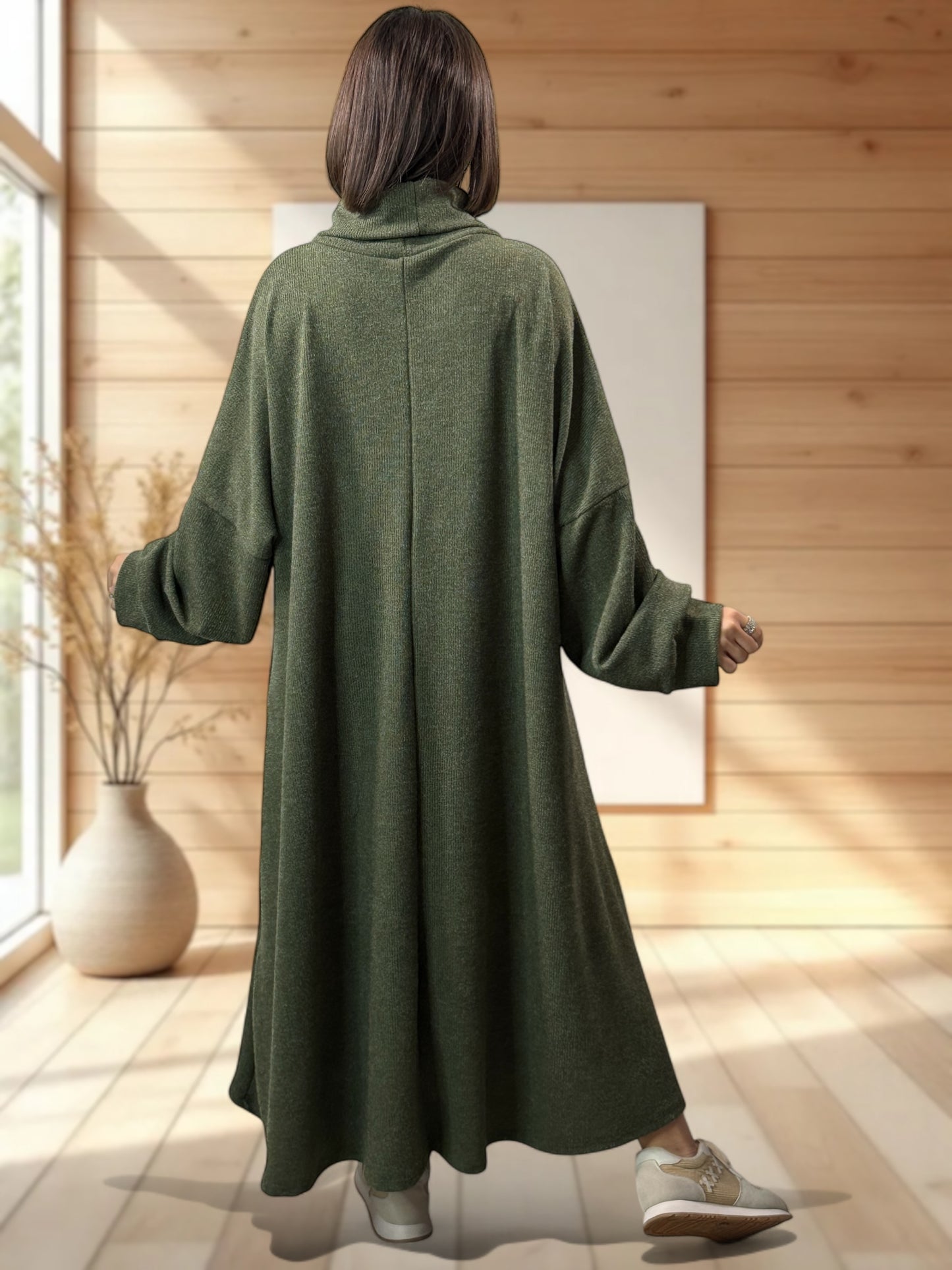 MILAN - ROBE OVERSIZE KAKI JUSQU'A LA TAILLE 60