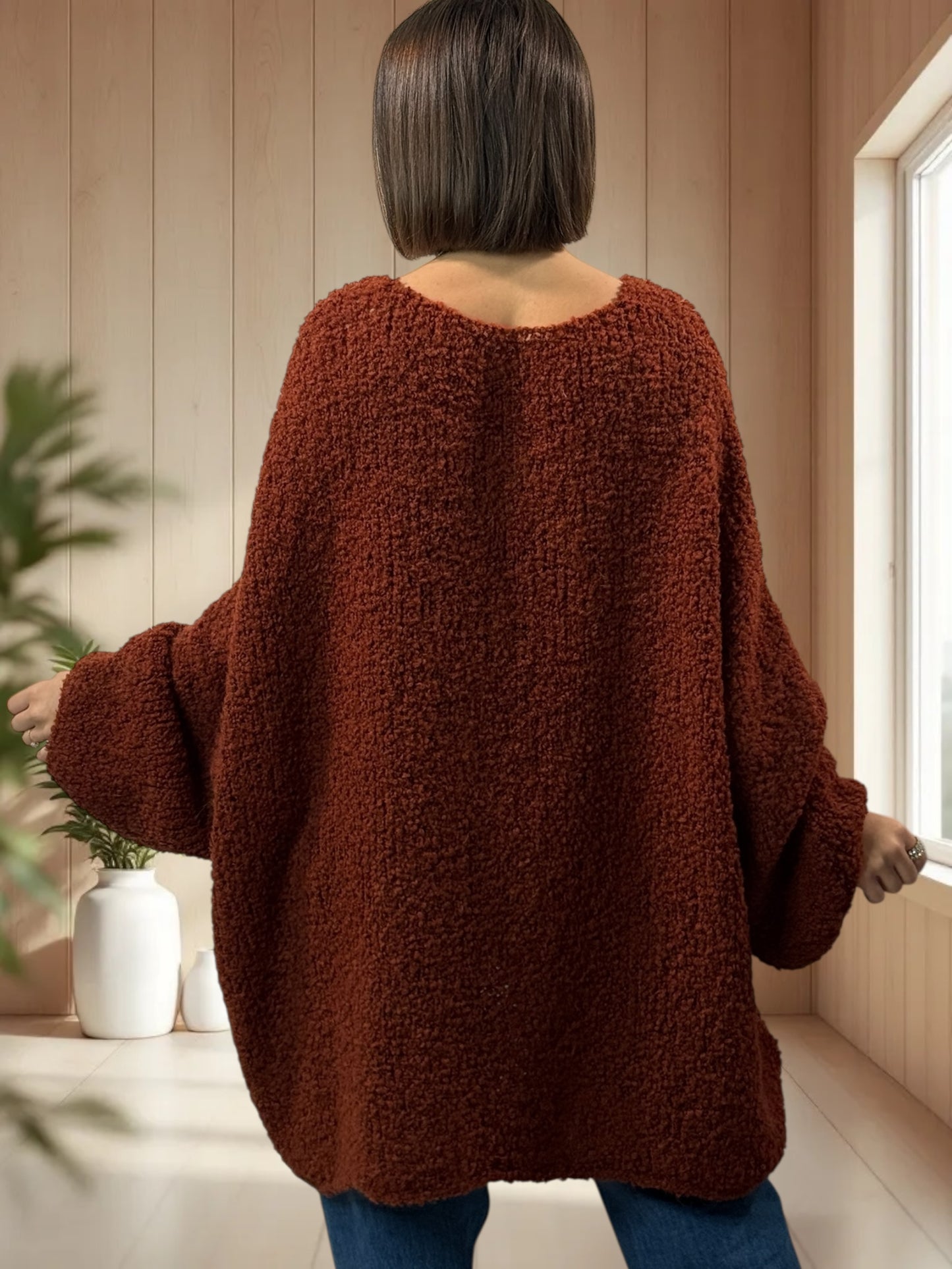 LAETITIA - PULL ROUX OVERSIZE JUSQU'A LA TAILLE 58