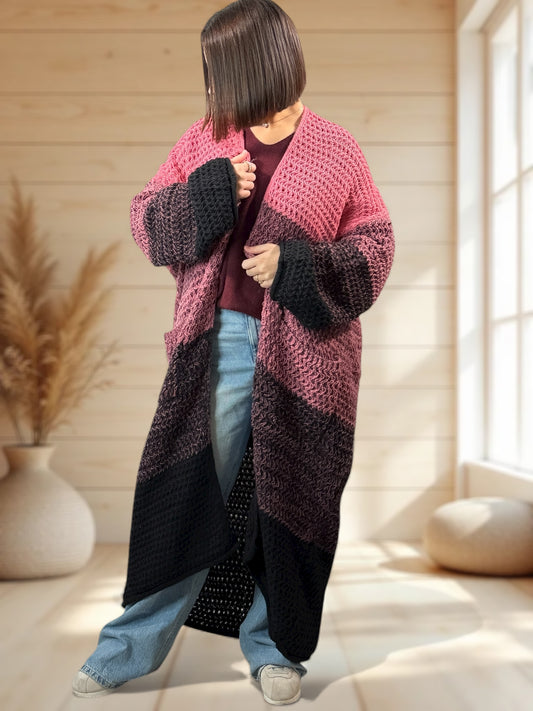 BILBAO - LONG GILET OVERSIZE 2 POCHES JUSQU'A LA TAILLE 54