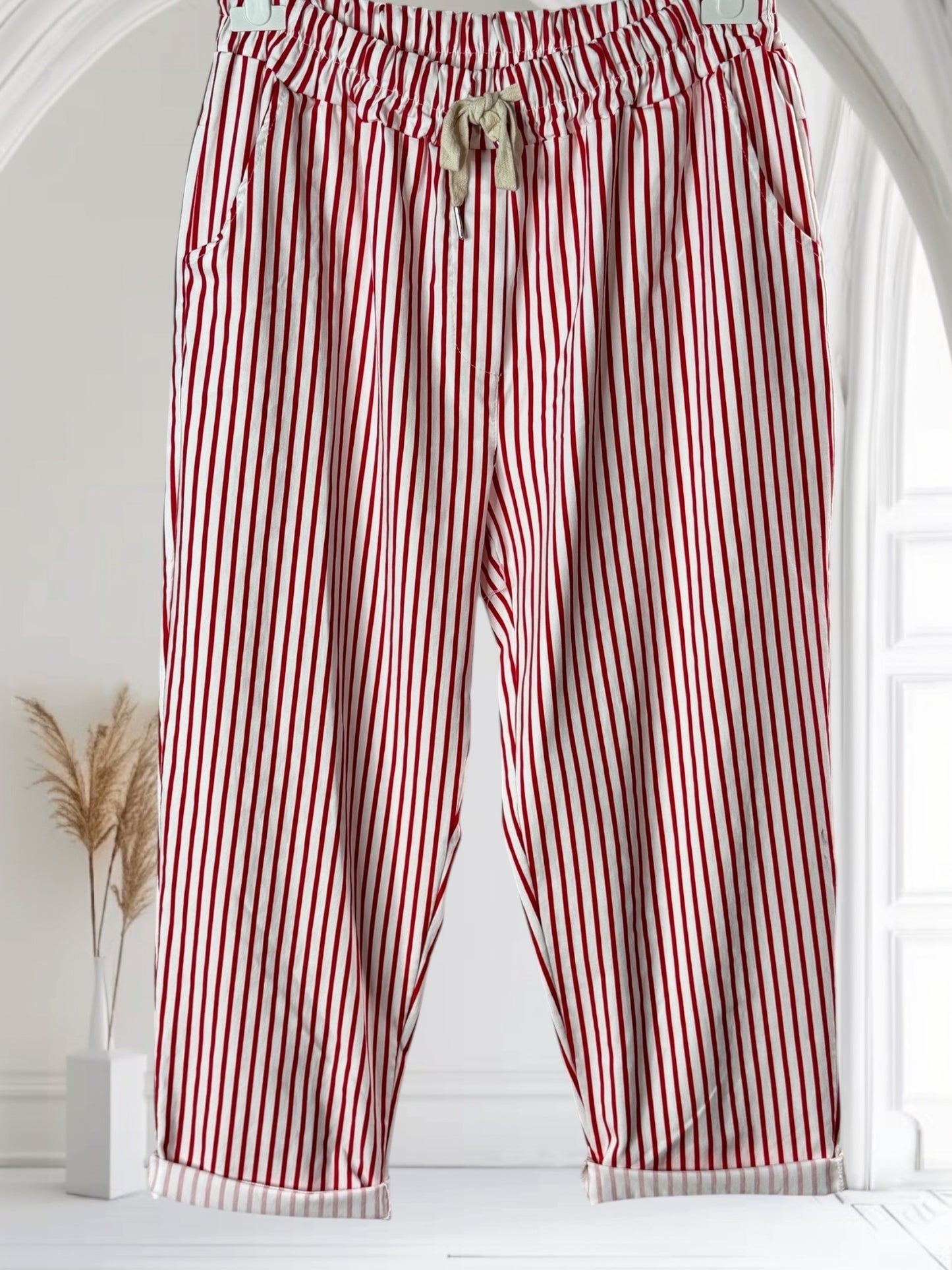AUBIN - PANTALON SPORTSWEAR A RAYURE ROUGE TAILLE 46 A 52