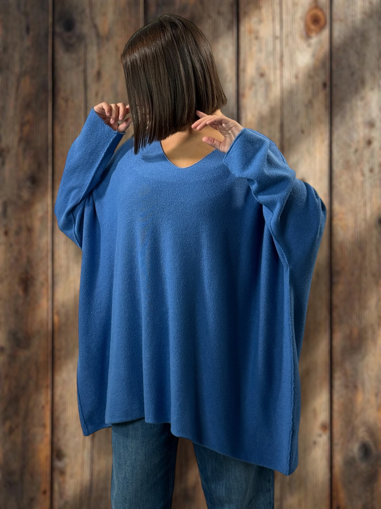 PALOMA - PULL OVERSIZE BLEU JUSQU'A LA TAILLE 56