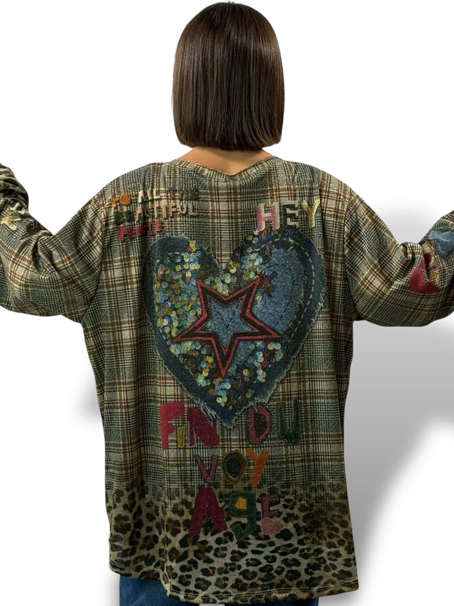 MARYLIN - TOP OVERSIZE FLUIDE SCINTILLANT JUSQU'A LA TAILLE 54