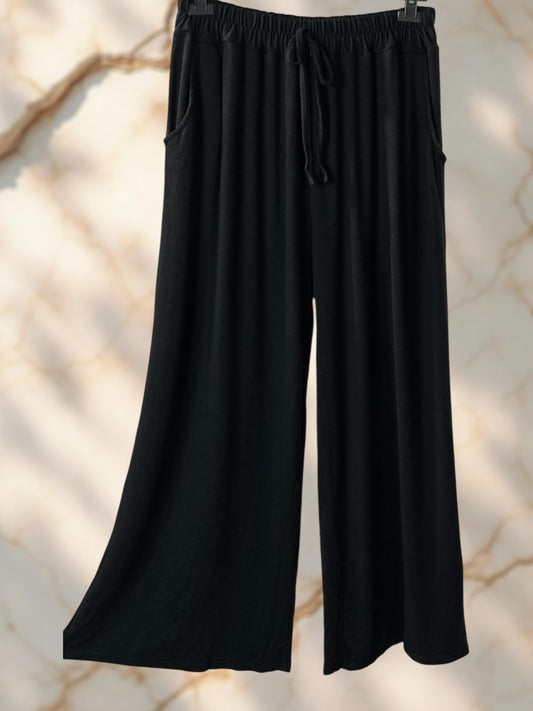 MARLO - PANTALON AMPLE FLUIDE NOIR TAILLE 48 A 58