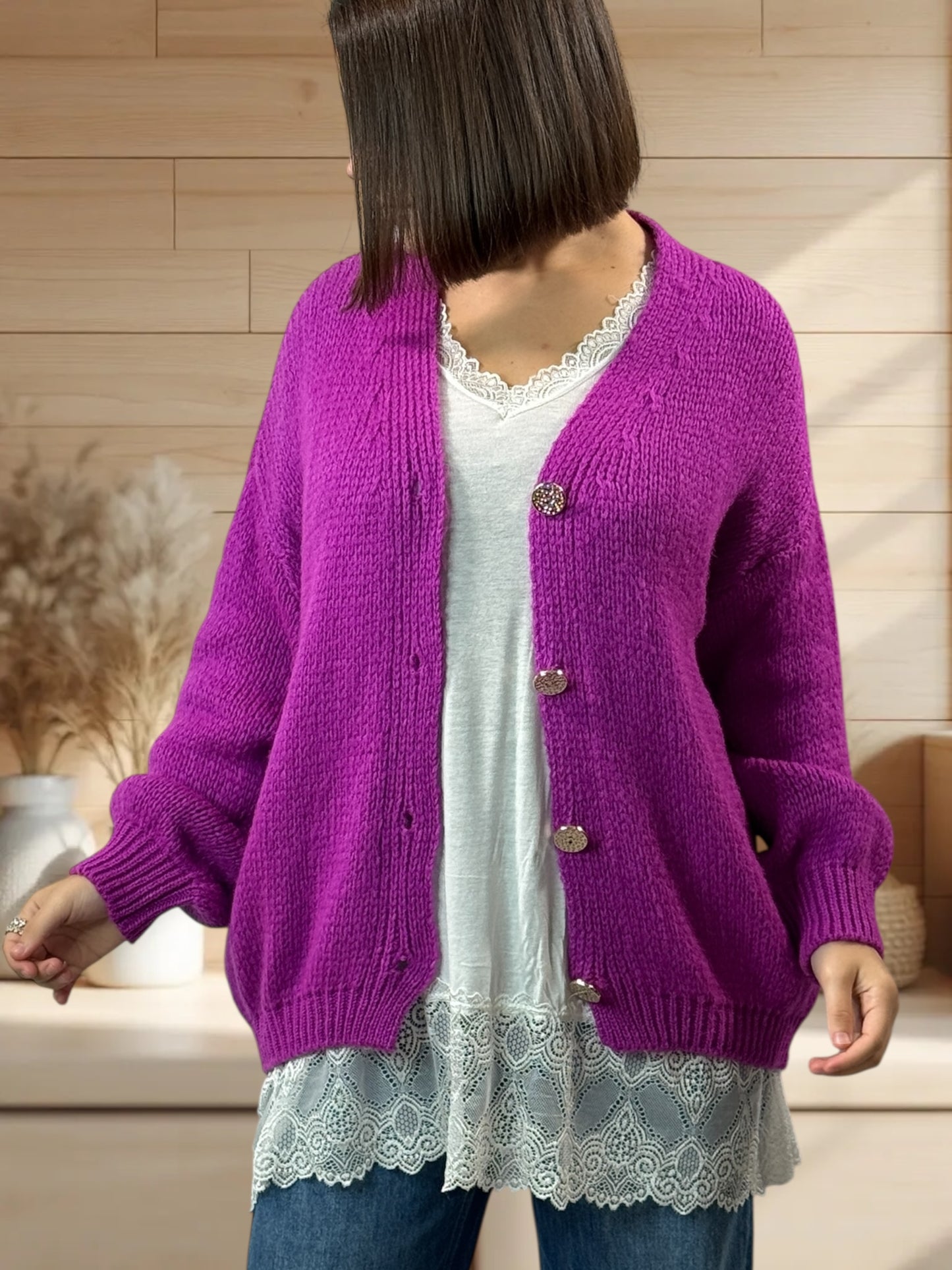 NOHA - GILET CYCLAMEN JUSQU'A LA TAILLE 48/50