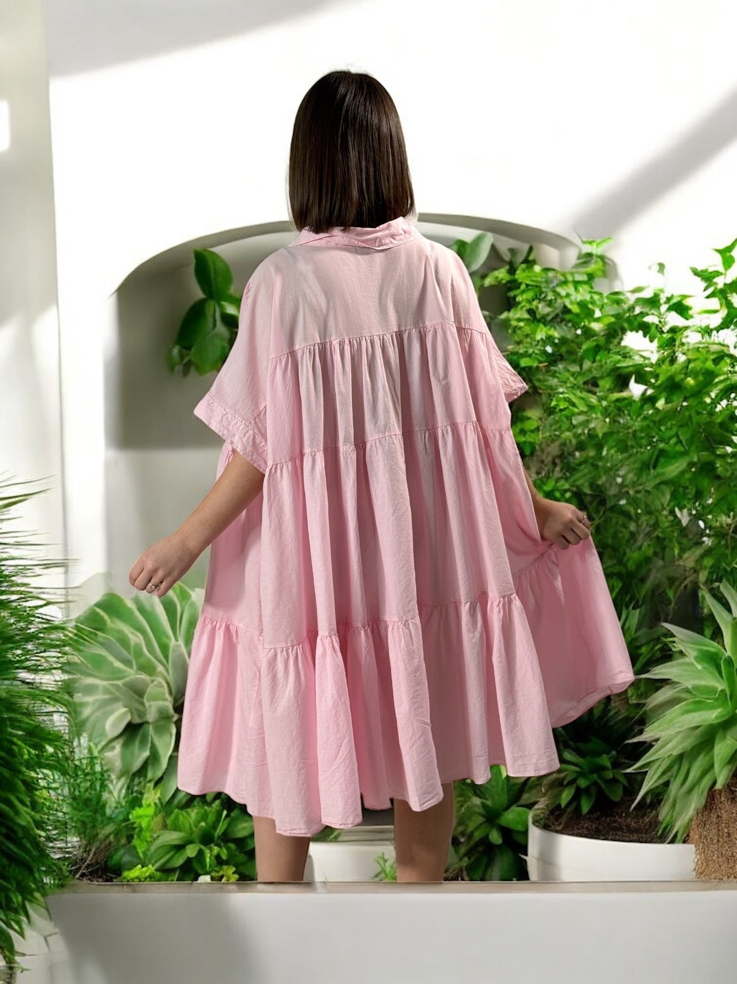 MADELINE - ROBE TUNIQUE ROSE JUSQU'A LA TAILLE 52/54