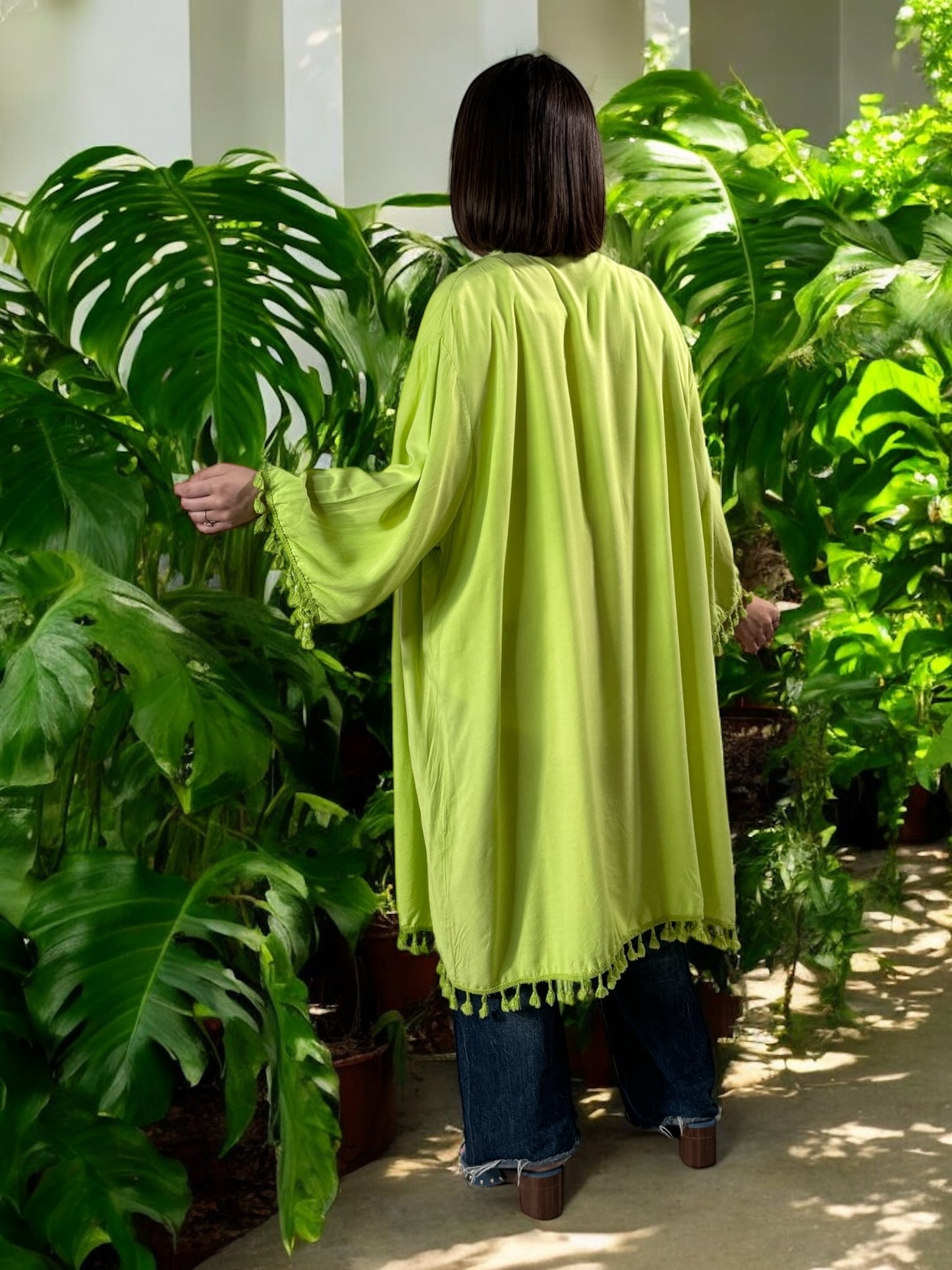 CHANTOU - KIMONO FLUIDE OVERSIZE ANIS JUSQU'A LA TAILLE 58