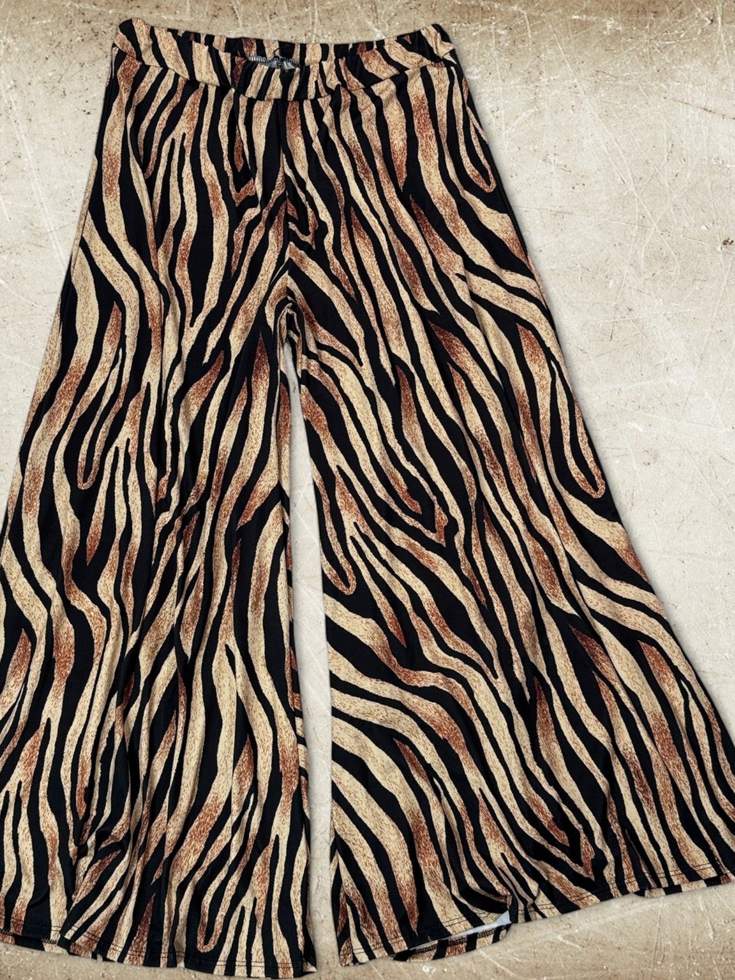 MAXIME - PANTALON PALAZZO MOTIF ANIMALIER TAILLE 46 A 54