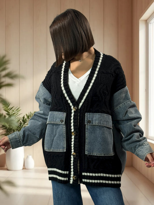 ARTURO - VESTE NOIRE OVERSIZE AVEC JEAN JUSQU'A LA TAILLE 54/56