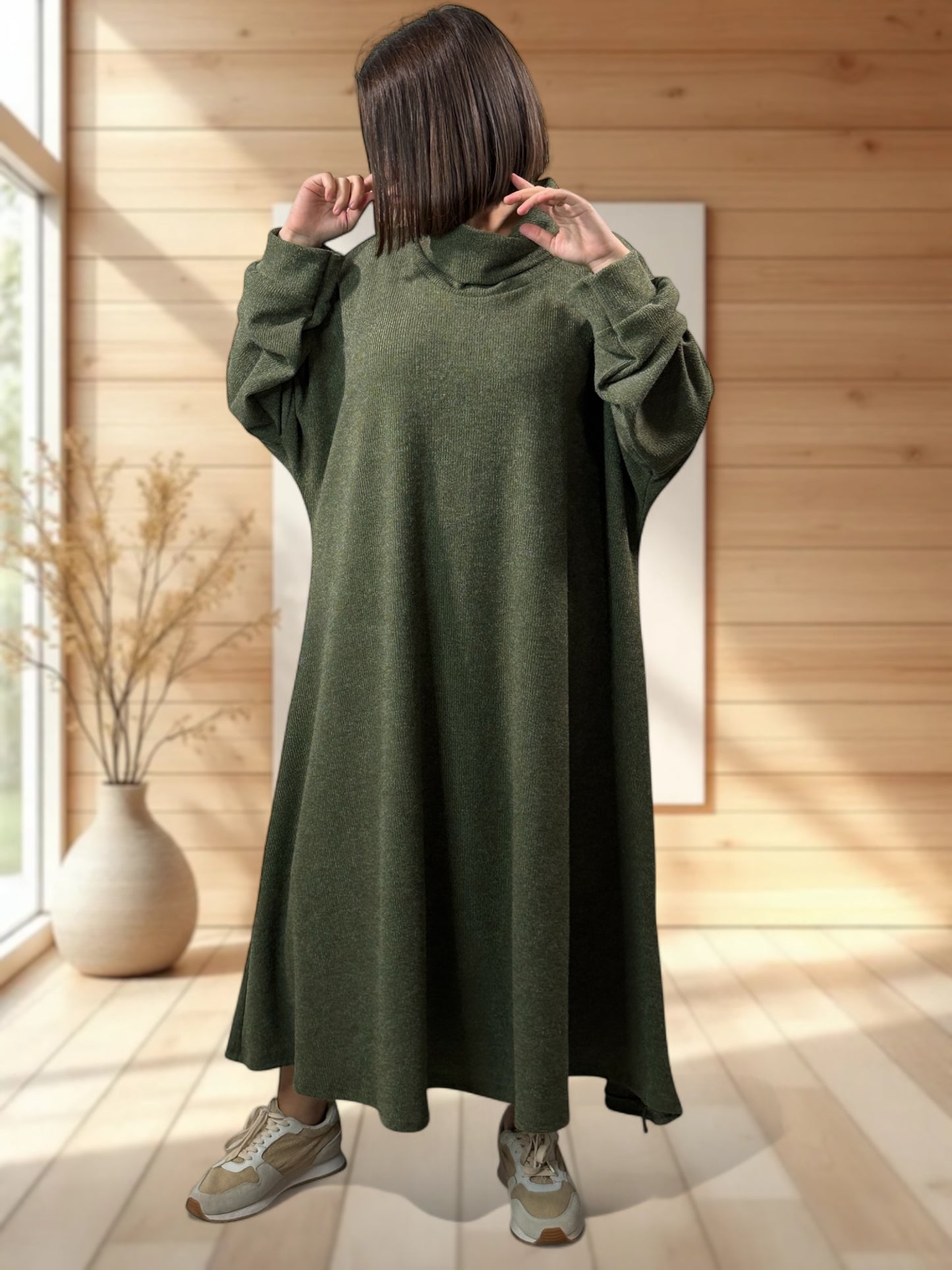 MILAN - ROBE OVERSIZE KAKI JUSQU'A LA TAILLE 60