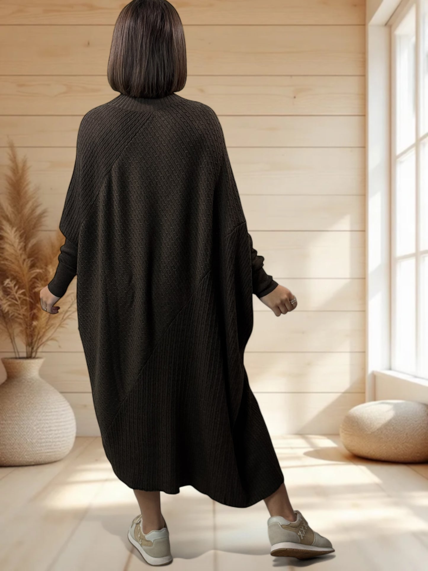 BETTINA - ROBE CHOCO OVERSIZE EN MAILLE JUSQU'A LA TAILLE 56