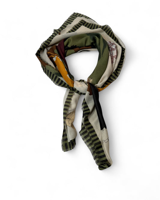 GRANDE ECHARPE A MOTIF MULTICOLORE