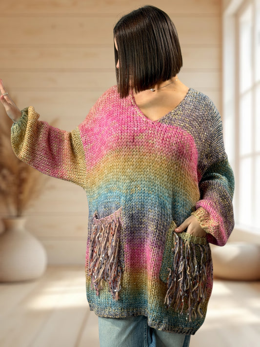 CHACHA REF4 - PULL OVERSIZE AVEC LUREX JUSQU'A LA TAILLE 54/56