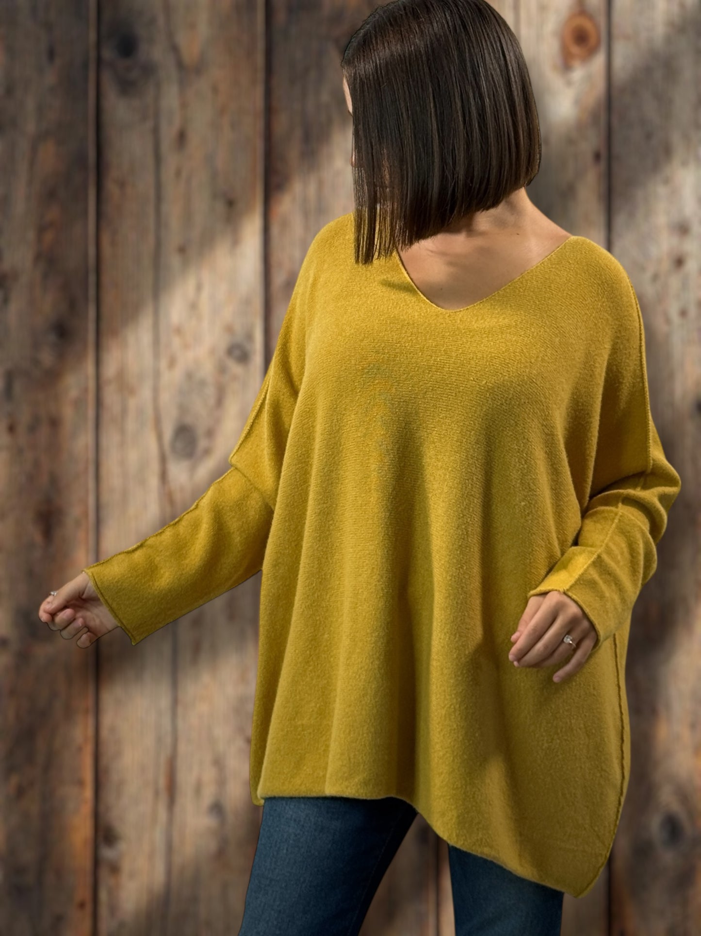 PALOMA - PULL OVERSIZE MOUTARDE JUSQU'A LA TAILLE 56