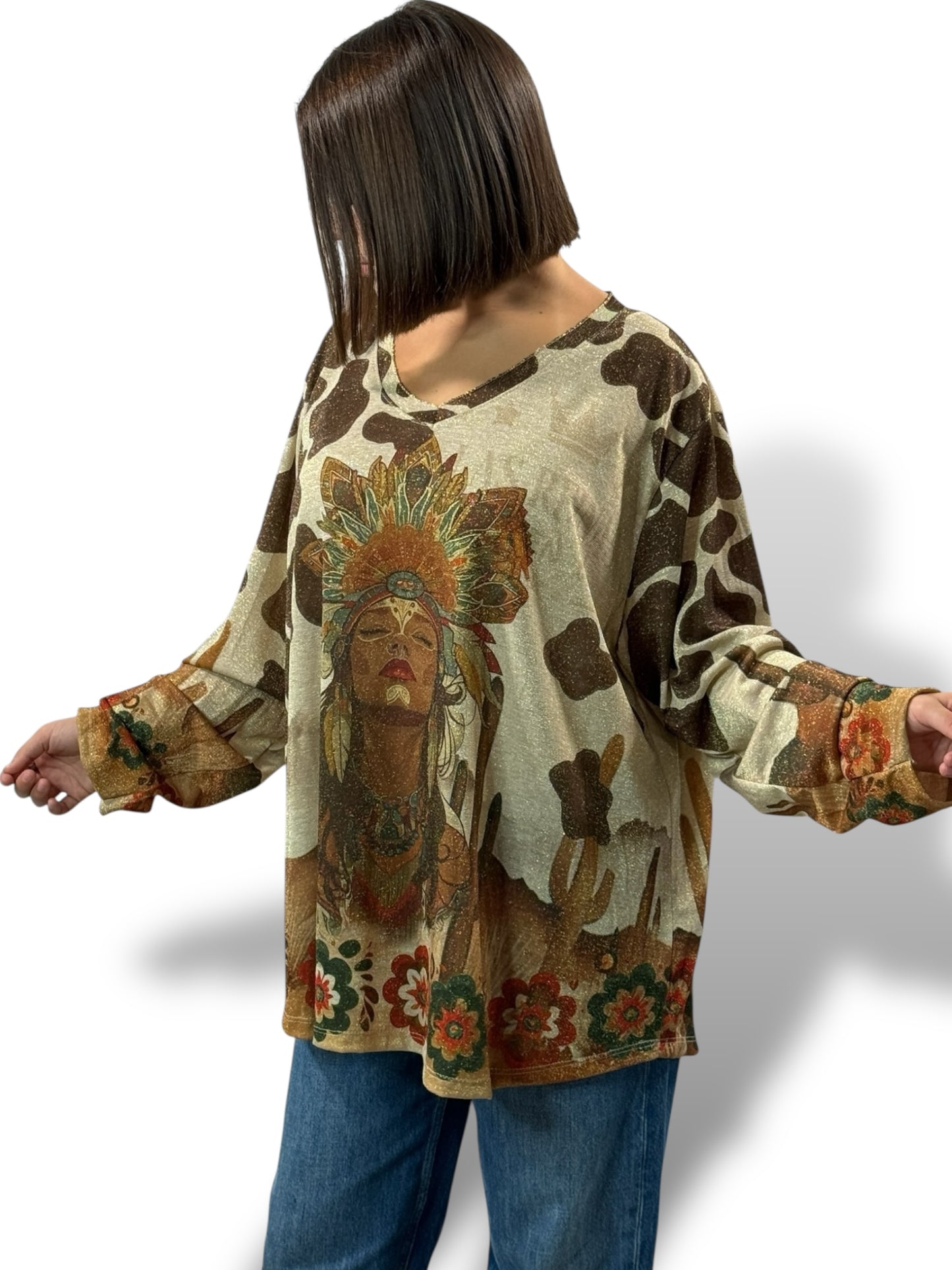 MARYLIN - TOP OVERSIZE FLUIDE SCINTILLANT JUSQU'A LA TAILLE 54