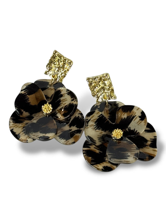 MADO - BOUCLES D'OREILLES FLEUR LEOPARD