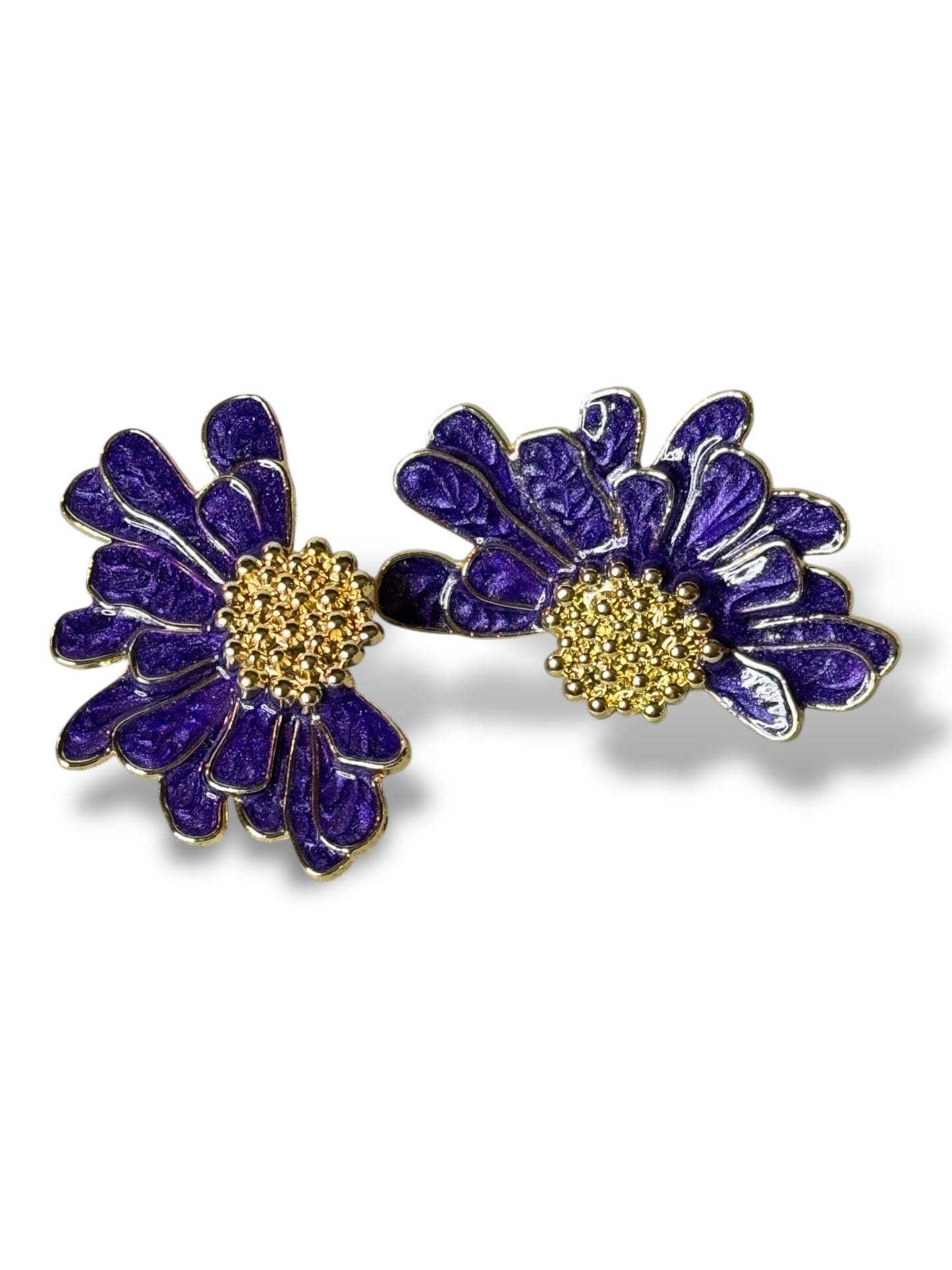 JULIE - BOUCLES D'OREILLES FLEUR VIOLETTE