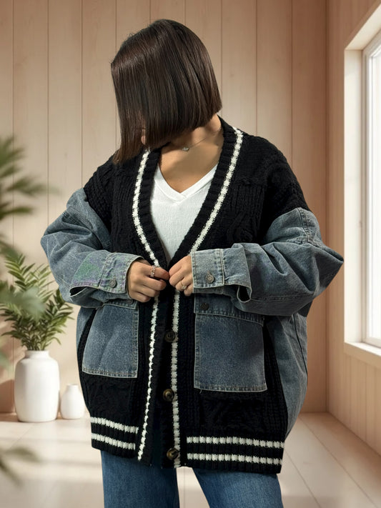 ARTURO - VESTE NOIRE OVERSIZE AVEC JEAN JUSQU'A LA TAILLE 54/56