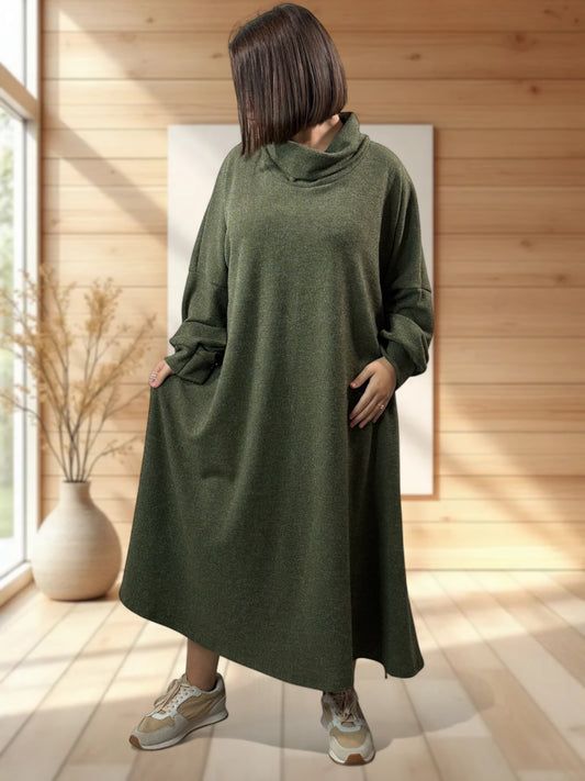 MILAN - ROBE OVERSIZE KAKI JUSQU'A LA TAILLE 60