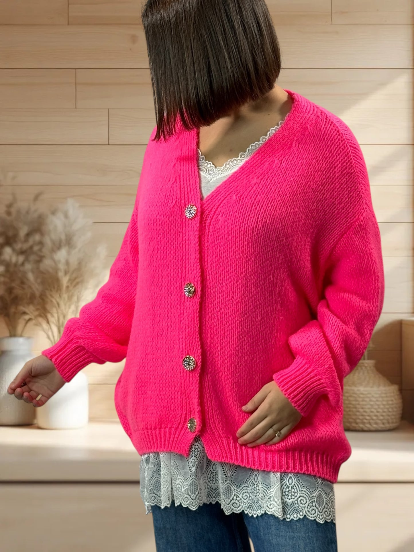 NOHA - GILET FUCHSIA JUSQU'A LA TAILLE 48/50