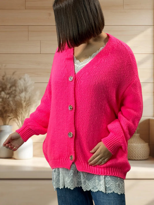 NOHA - GILET FUCHSIA JUSQU'A LA TAILLE 48/50