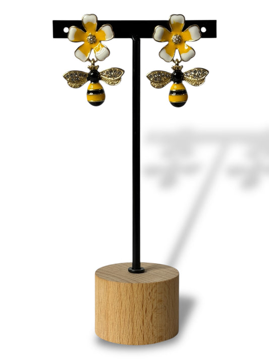 PAKITA - BOUCLES D'OREILLES ABEILLE AVEC STRASS