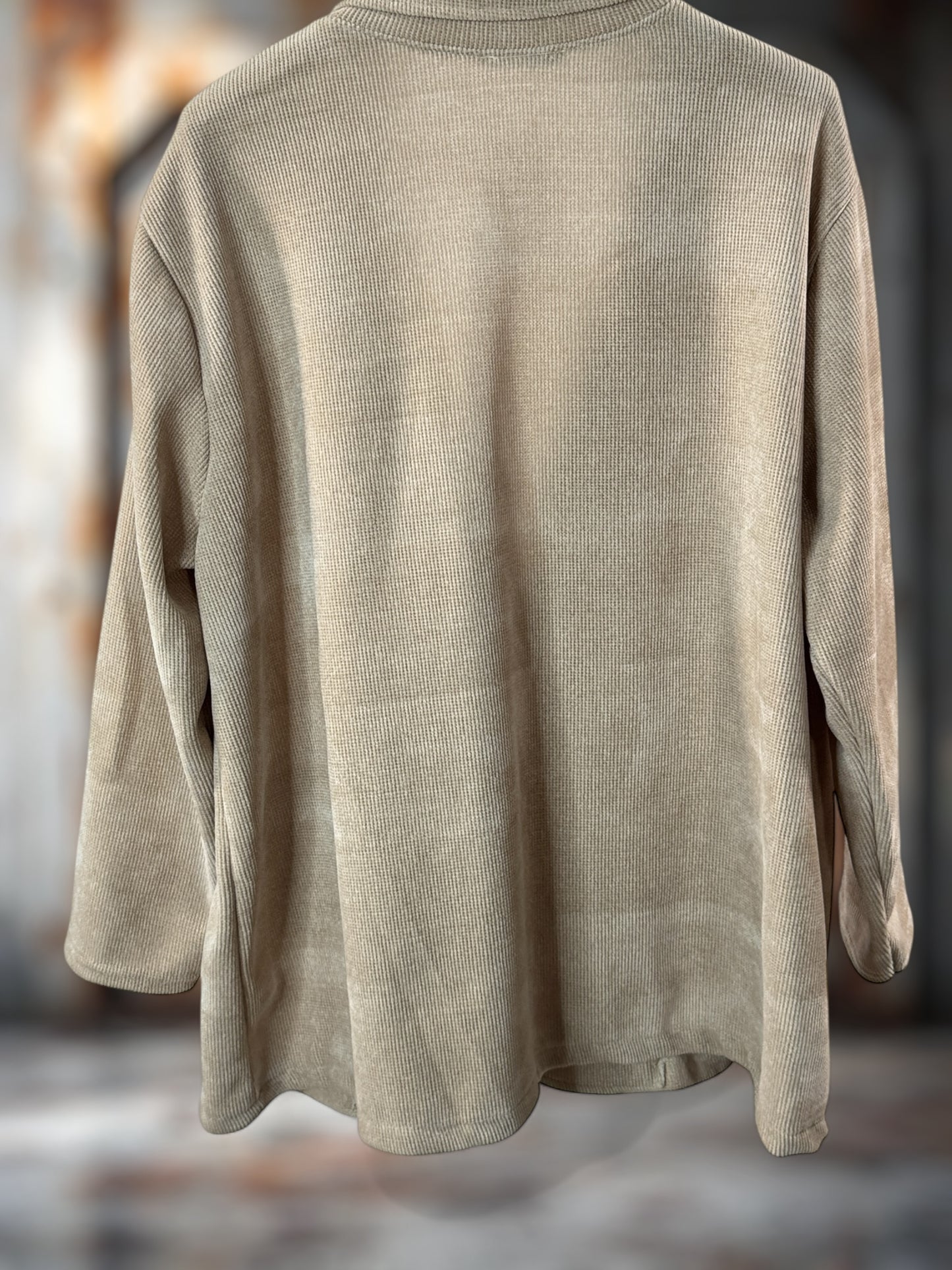 FLAVIE - VESTE BEIGE EN VELOURS JUSQU'A LA TAILLE 52