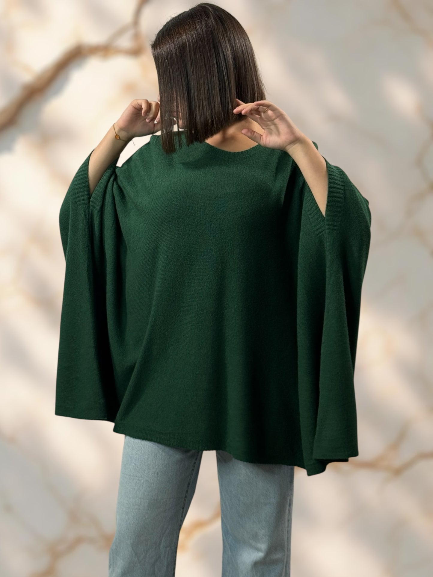 NICKO - PULL OVERSIZE VERT BOUTEILLE JUSQU'A LA TAILLE 60