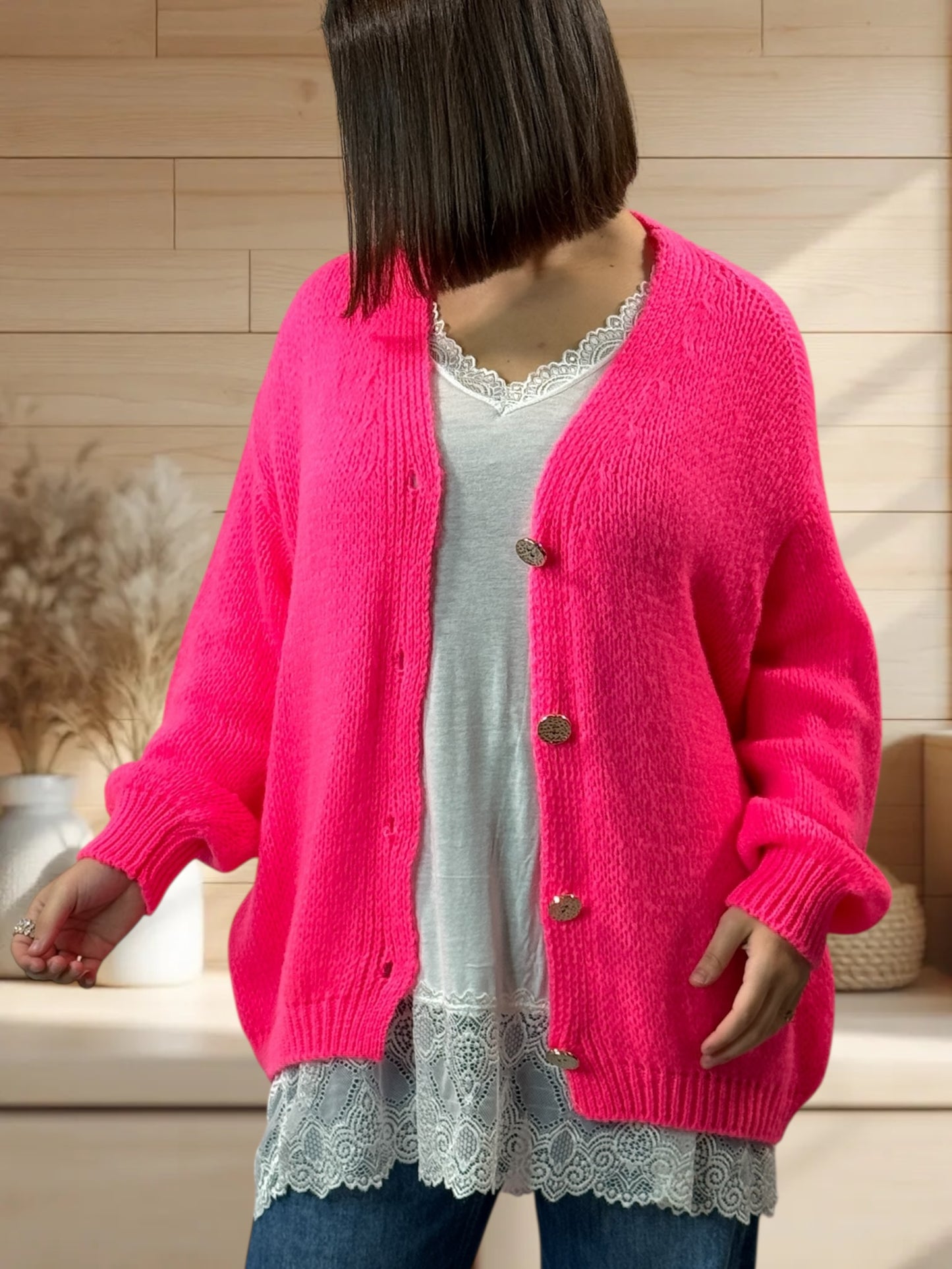 NOHA - GILET FUCHSIA JUSQU'A LA TAILLE 48/50