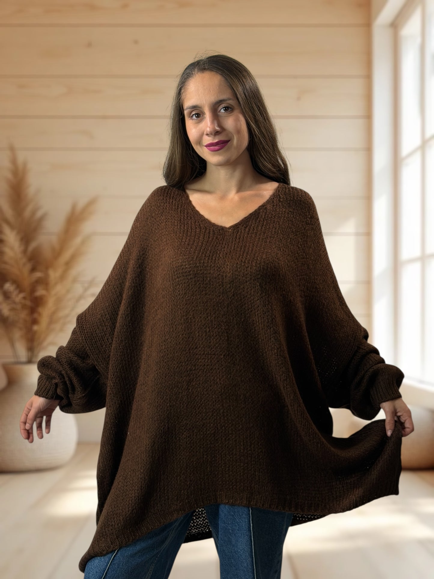 RAPHAEL - PULL MARRON JUSQU'A LA TAILLE 54/56