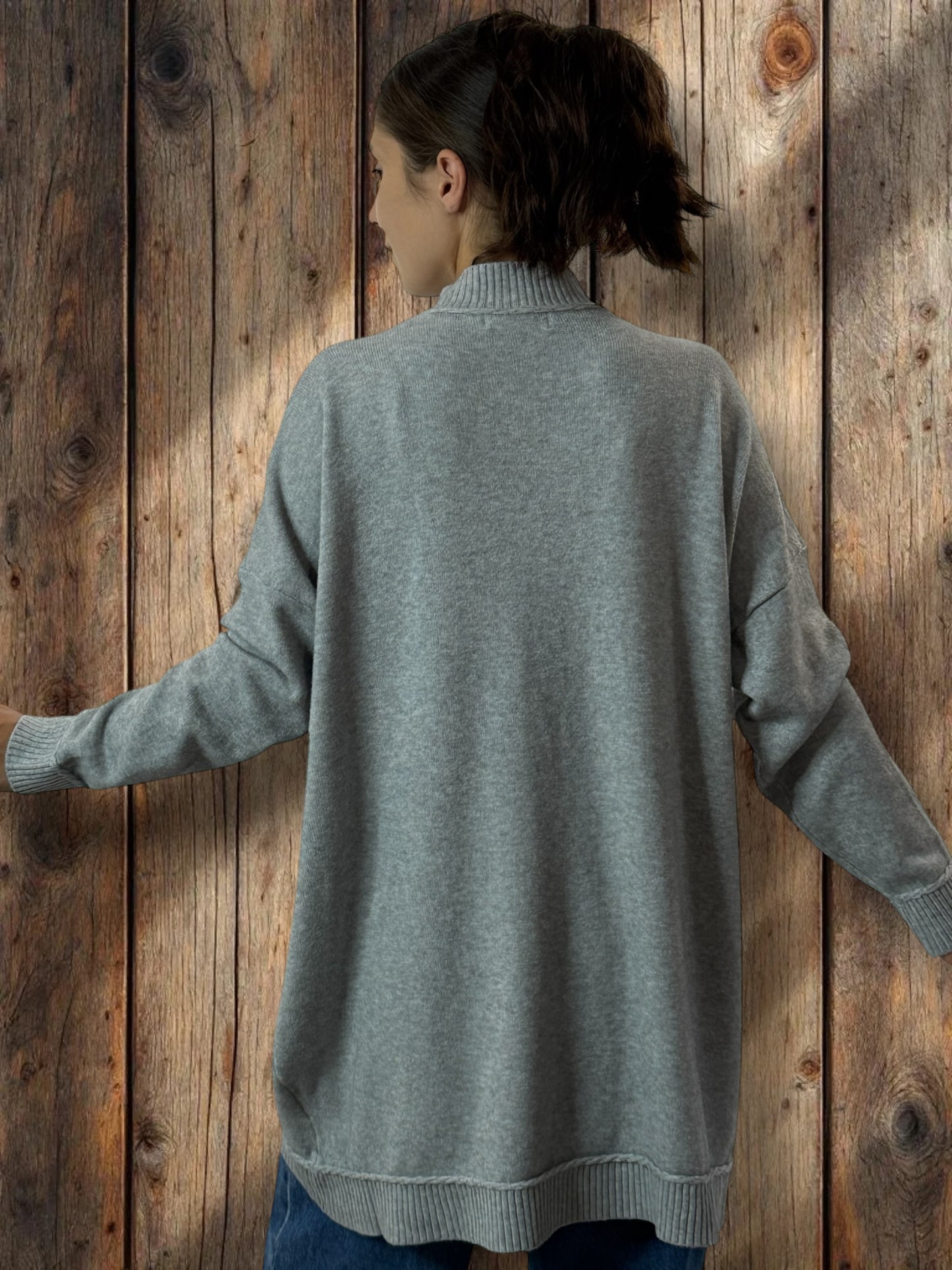 PATOU - PULL GRIS 2 POCHES JUSQU'A LA TAILLE 54