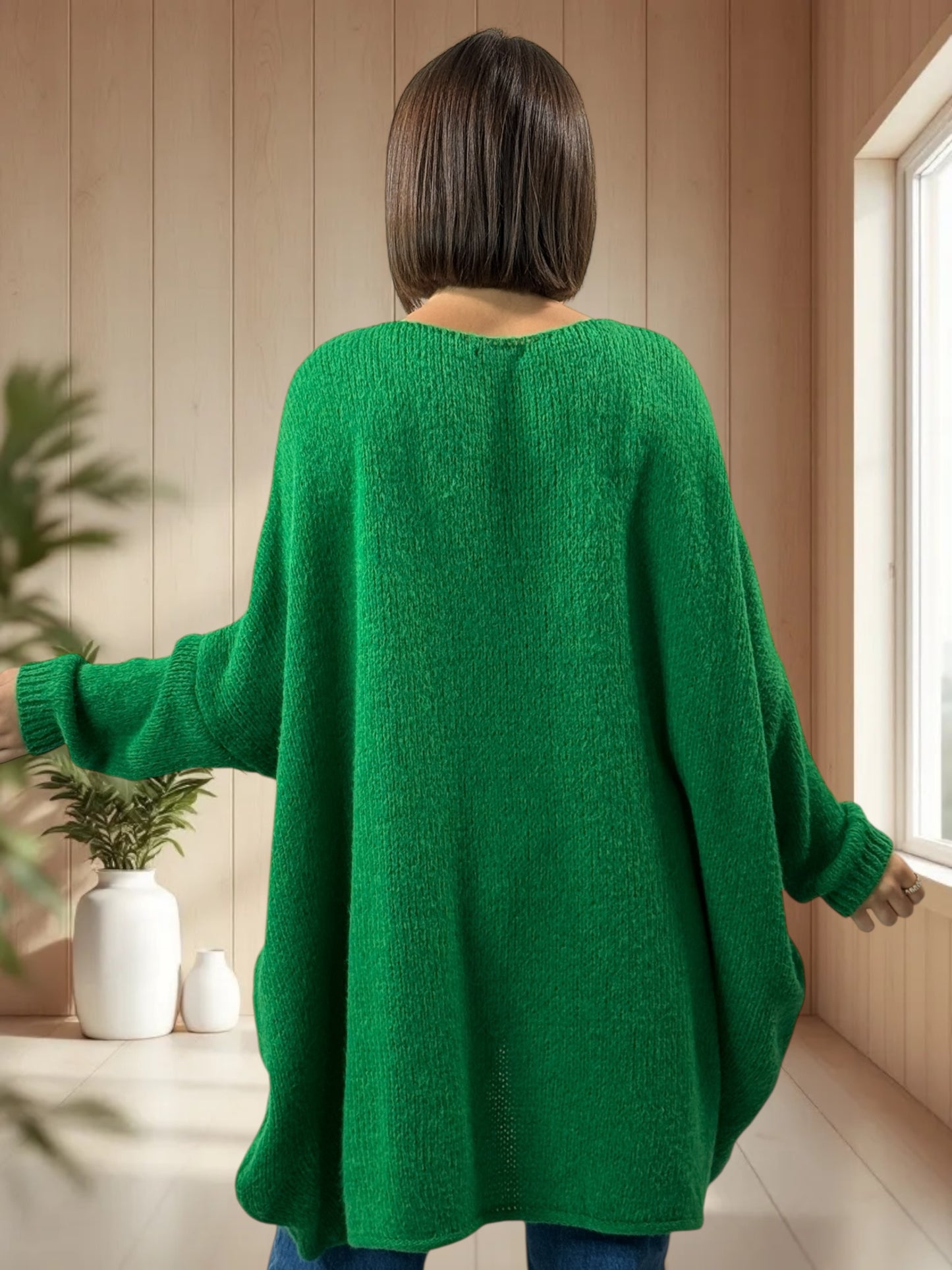 JULIA - PULL OVERSIZE VERT JUSQU'A LA TAILLE 56/58