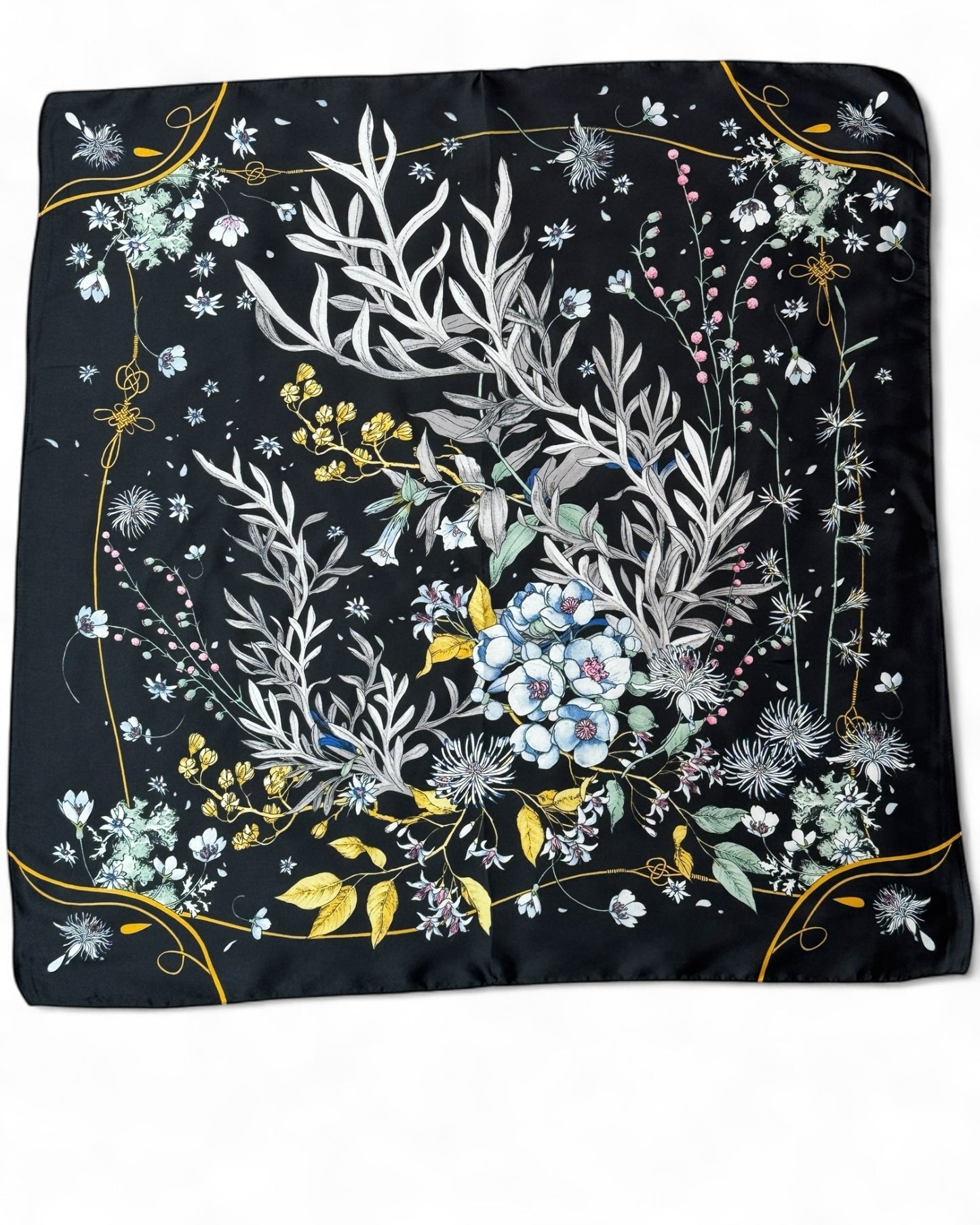 JULIETTE REF7 - PETIT FOULARD NOIR A MOTIF