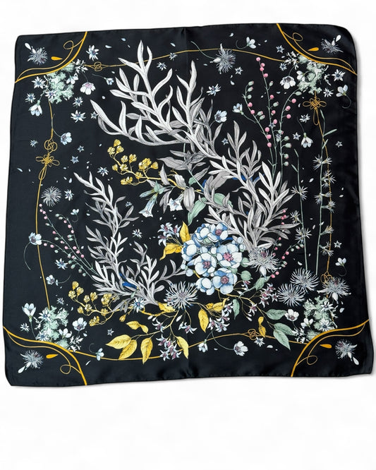 JULIETTE REF7 - PETIT FOULARD NOIR A MOTIF