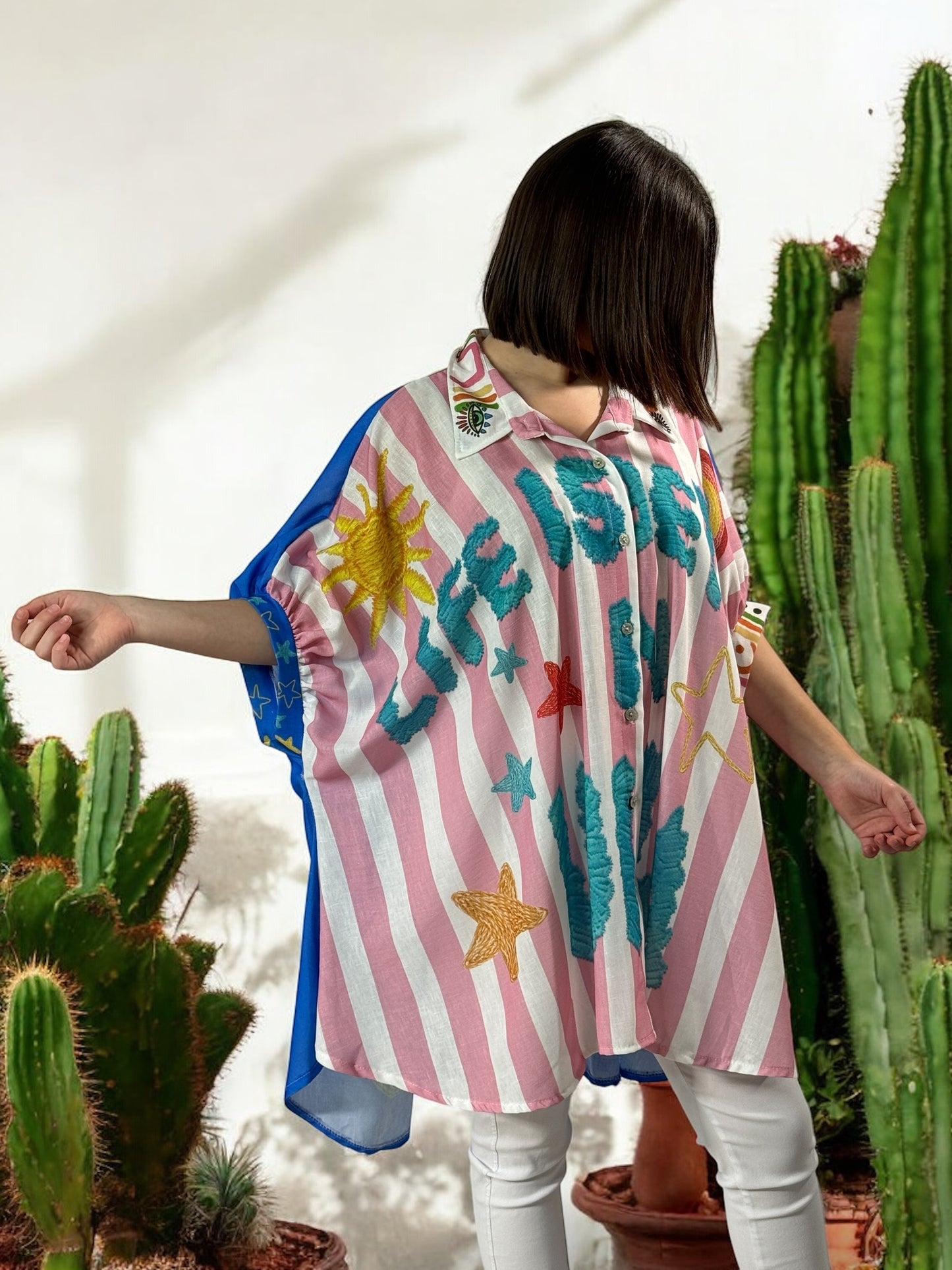 HONOLULU - TUNIQUE OVERSIZE AVEC MOTIF JUSQU'A LA TAILLE 58