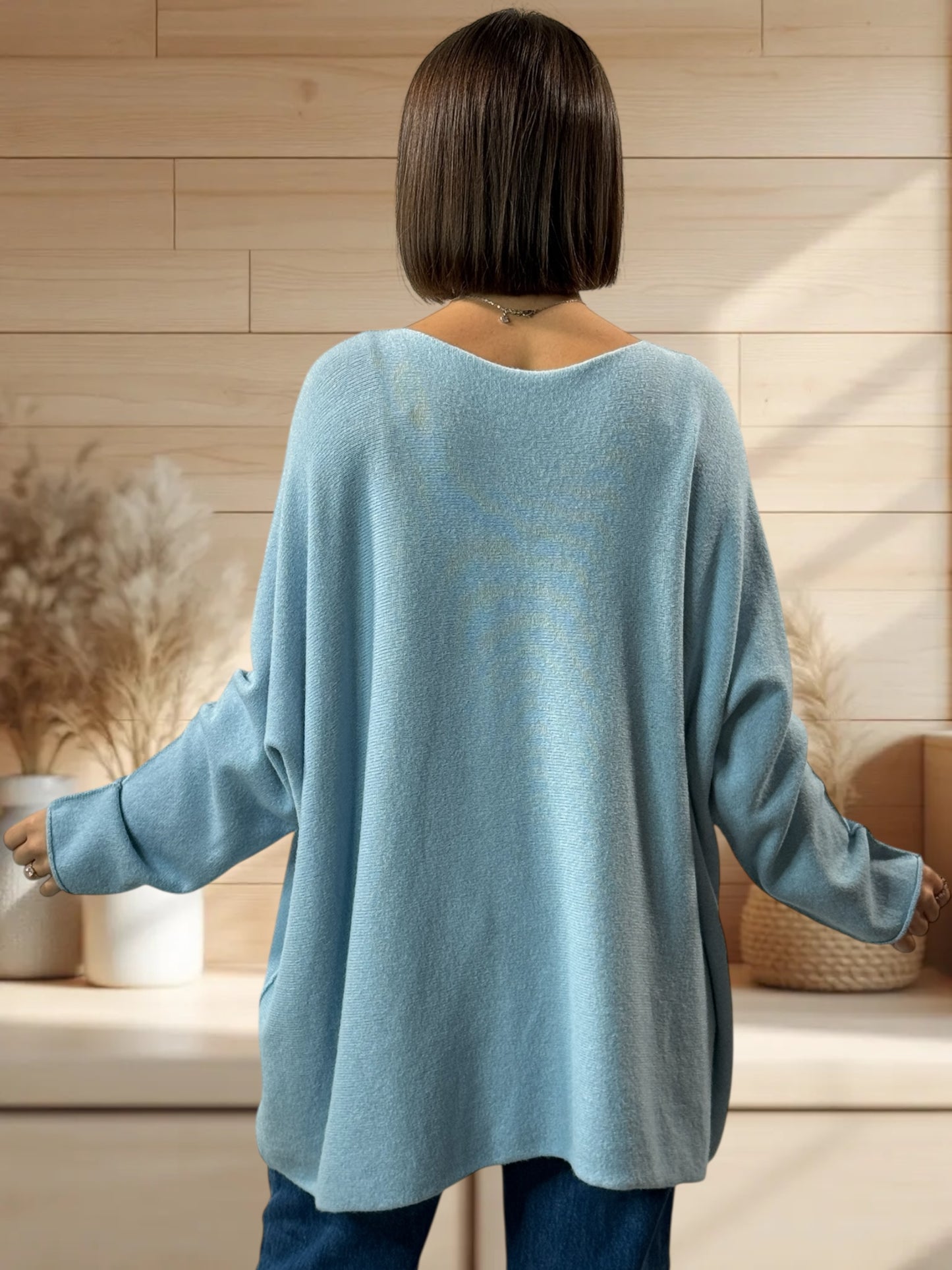 PALOMA - PULL OVERSIZE BLEU CIEL JUSQU'A LA TAILLE 56