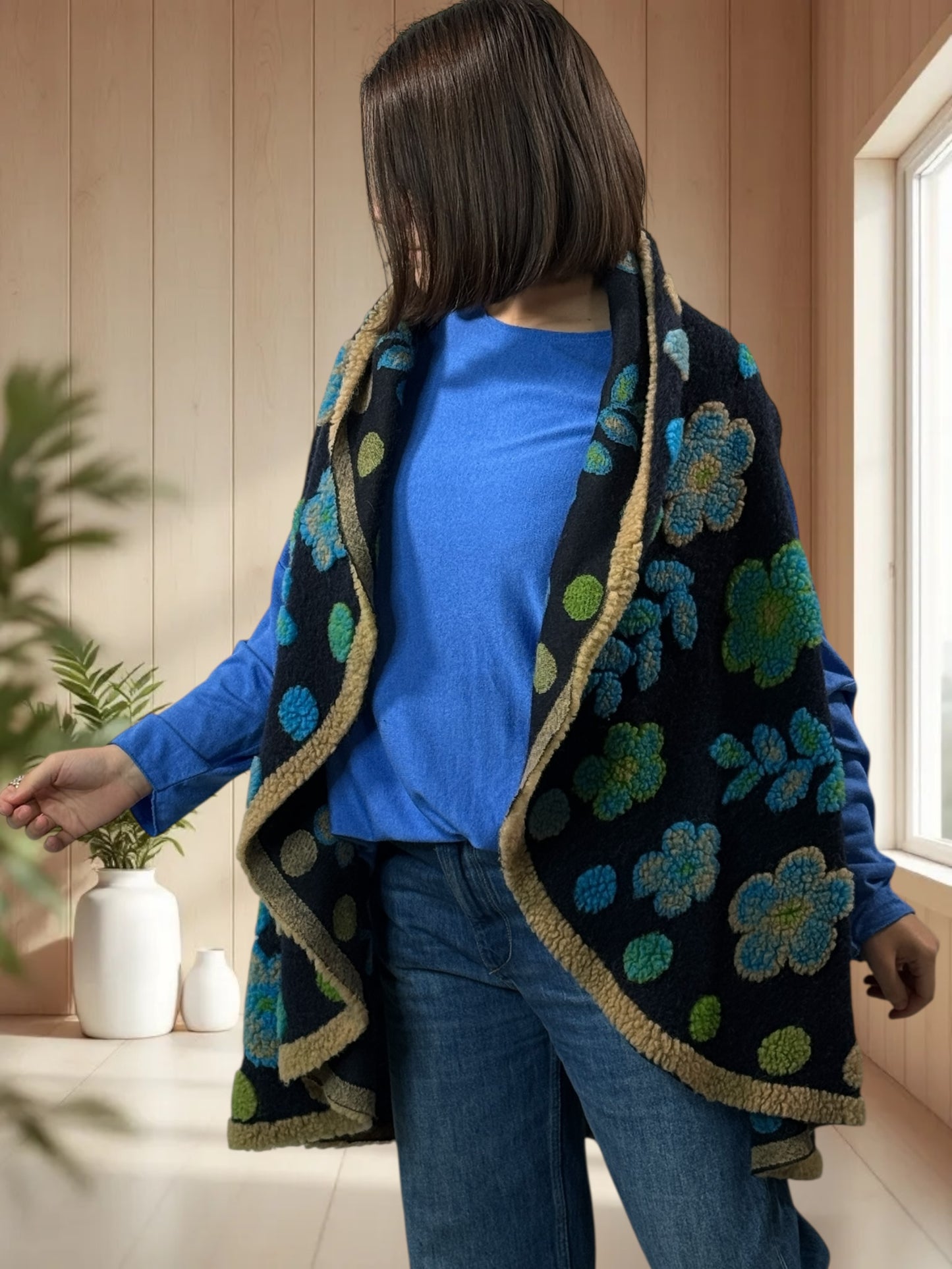 CHOCOLAT - GILET EN LAINE BOUILLIE JUSQU'A LA TAILLE 52