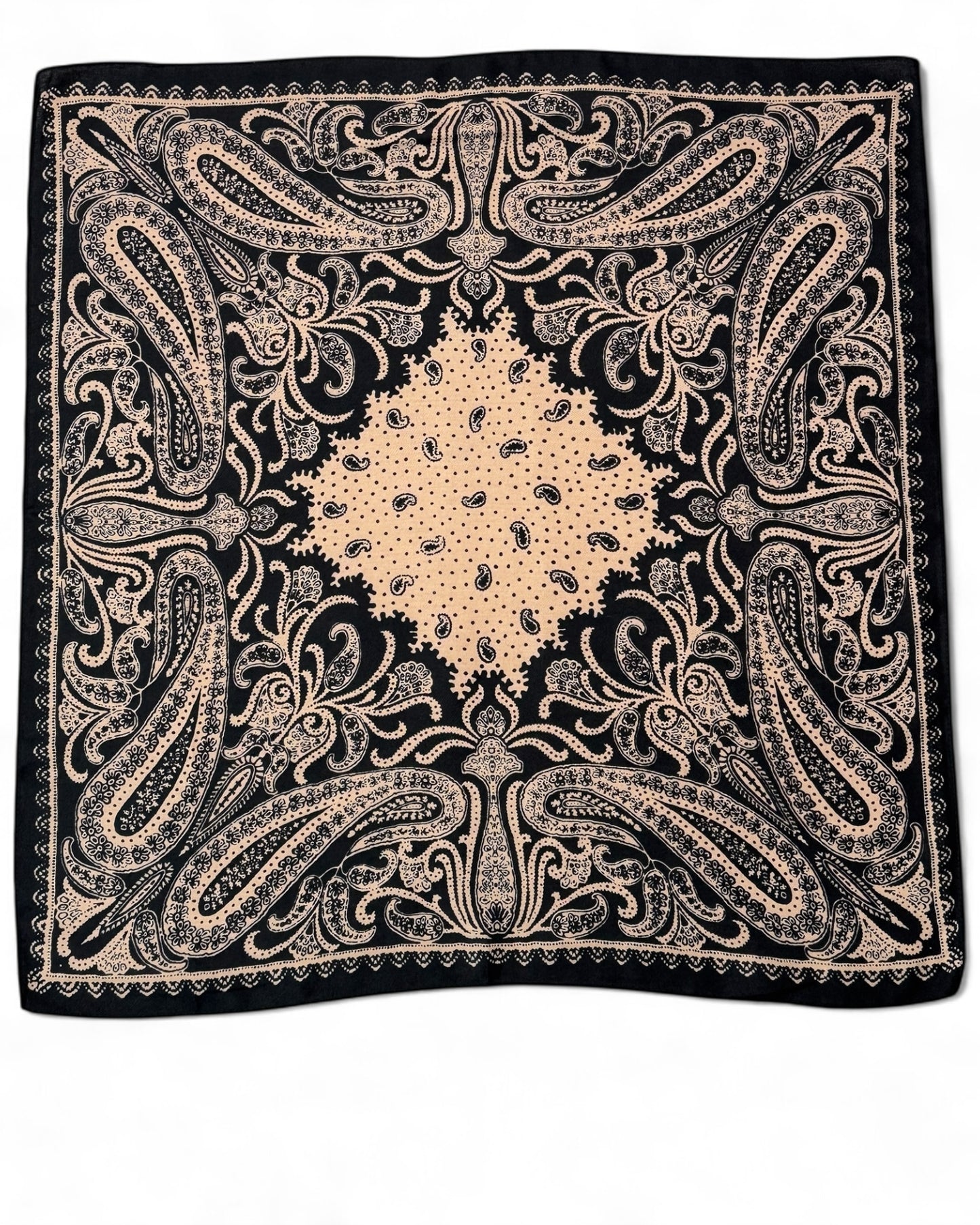 JULIETTE REF13 - PETIT FOULARD MOTIF CAMEL ET NOIR