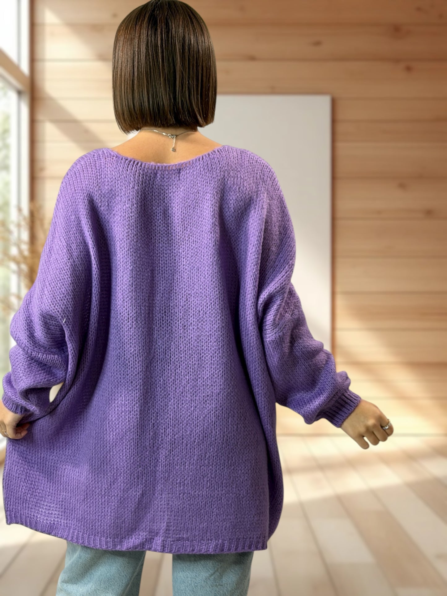 LUCIA - PULL OVERSIZE LILAS JUSQU'A LA TAILLE 54