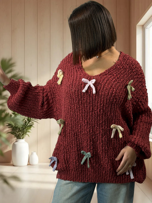 STELLA - PULL OVERSIZE TERRACOTA JUSQU'A LA TAILLE 54