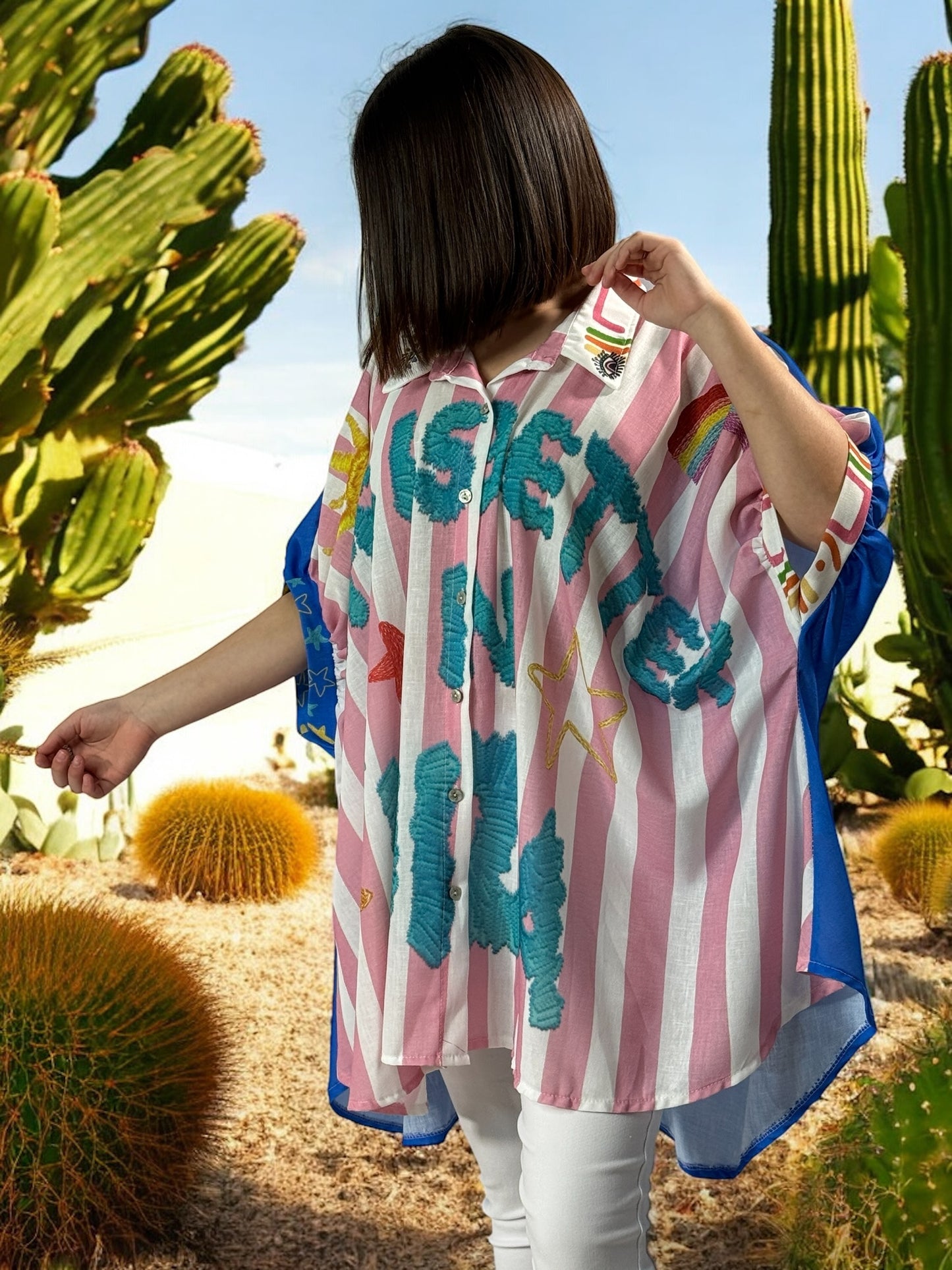 HONOLULU - TUNIQUE OVERSIZE AVEC MOTIF JUSQU'A LA TAILLE 58