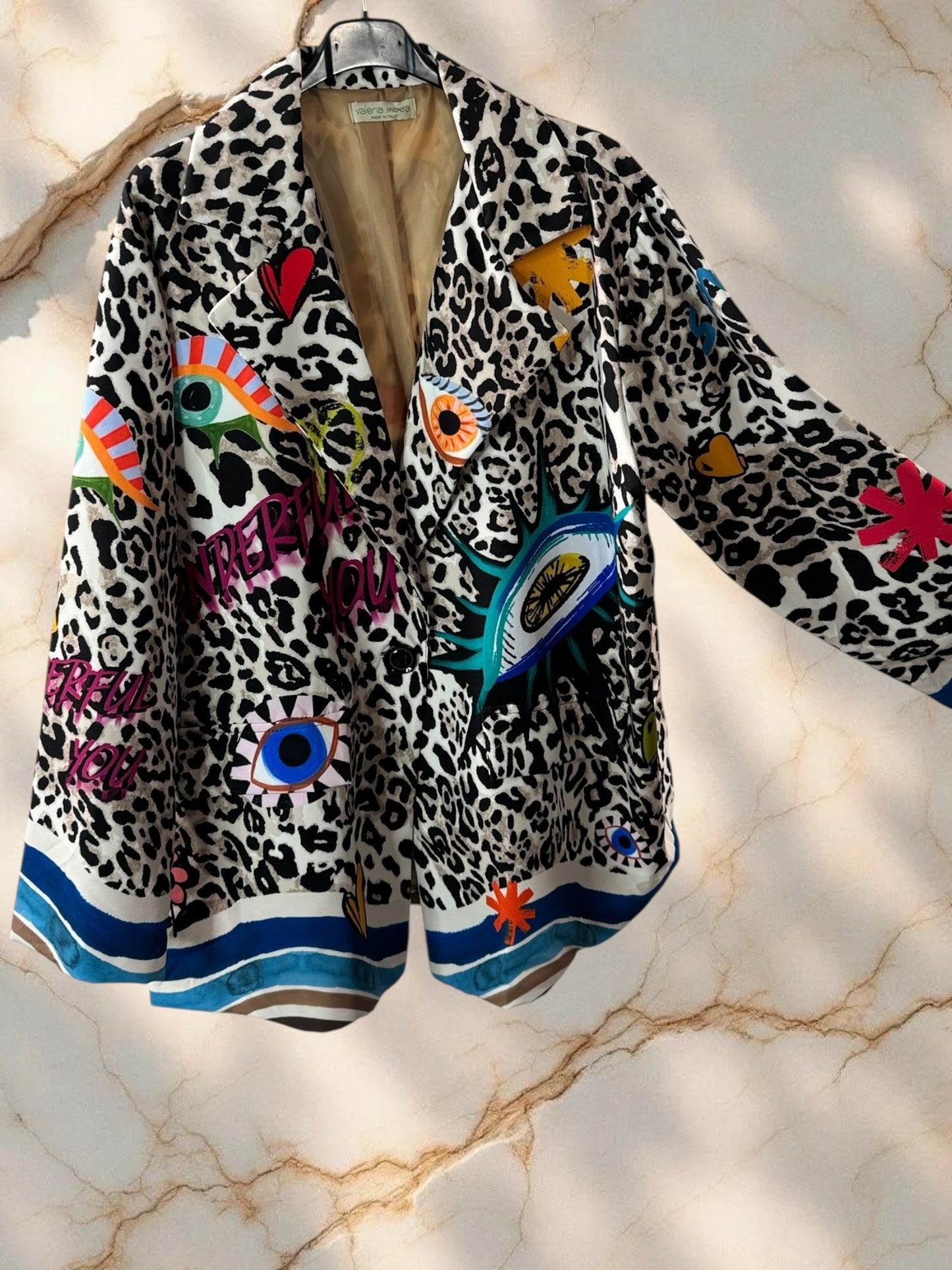 MARICAO - VESTE OVERSIZE MOTIF OEIL JUSQU'A LA TAILLE 52