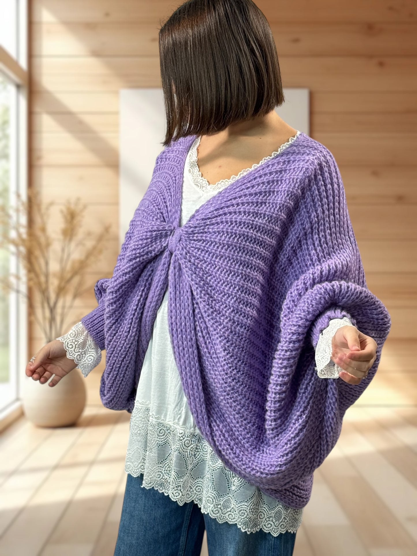 ELLA - PULL OVERSIZE LILAS JUSQU'A LA TAILLE 56