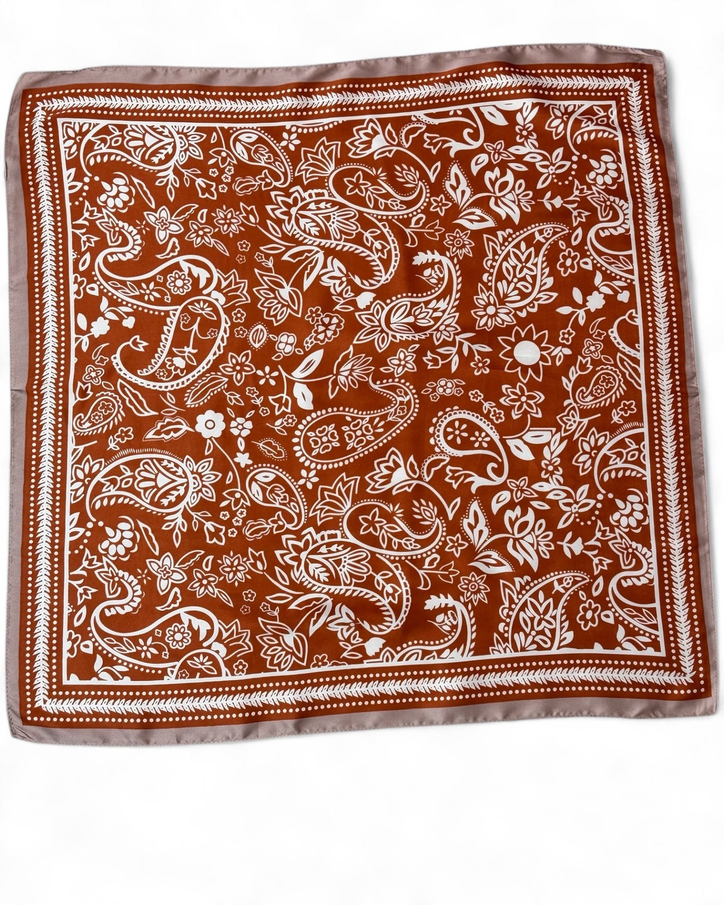 JULIETTE REF11 - PETIT FOULARD ROUX A MOTIF