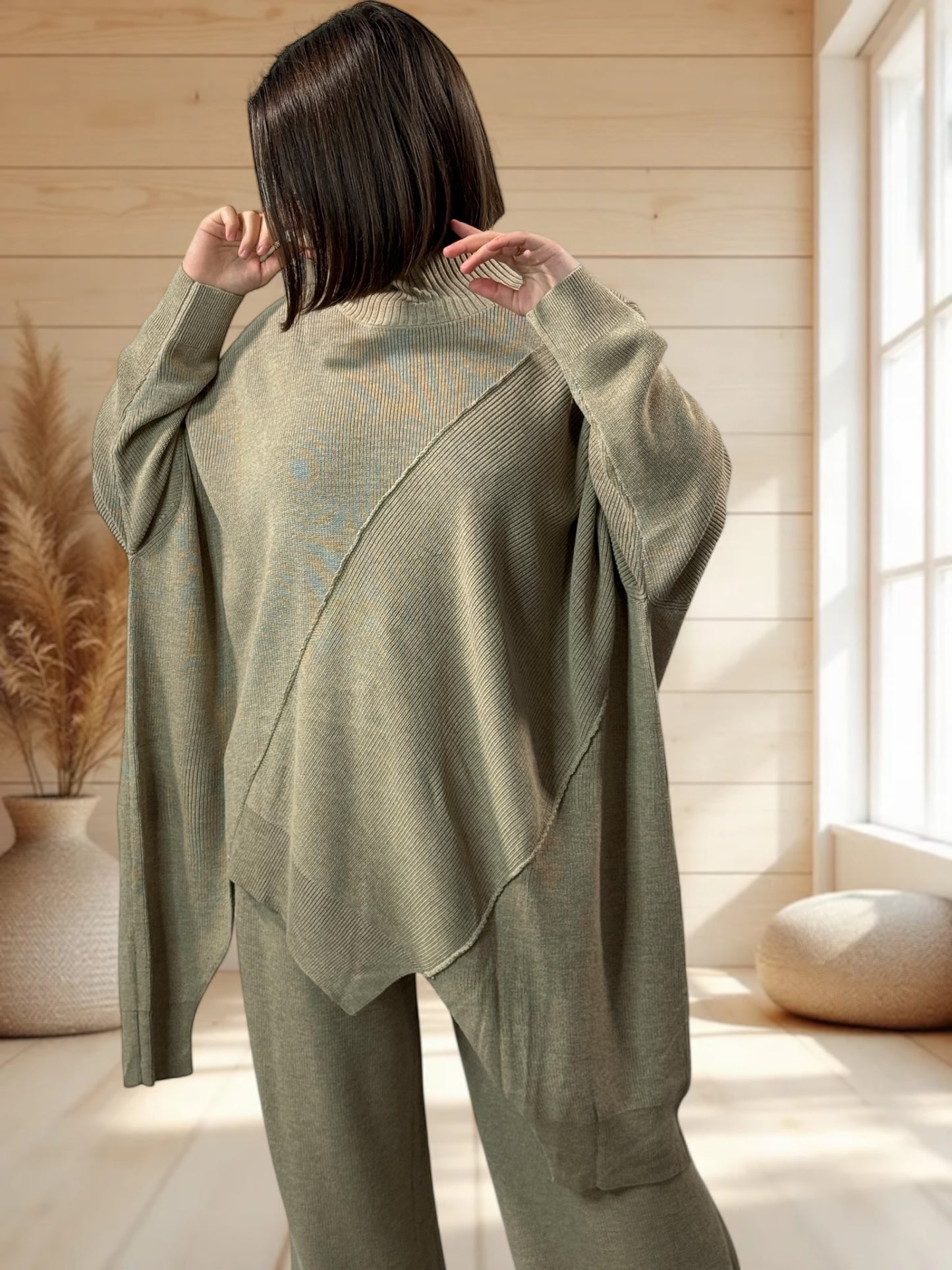 CLOE - ENSEMBLE EN MAILLE BEIGE JUSQU'A LA TAILLE 50