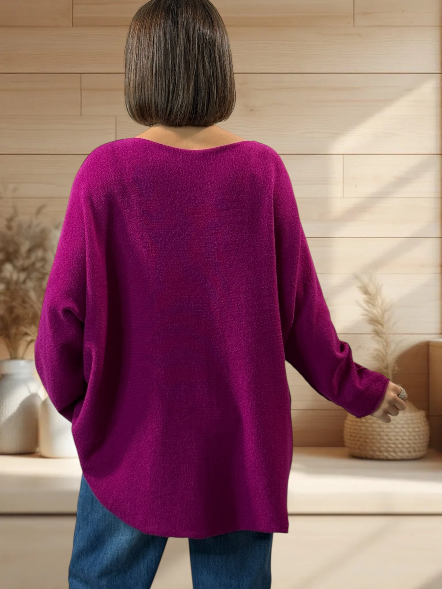 ORLANE - PULL OVERSIZE CYCLAMEN JUSQU'A LA TAILLE 54