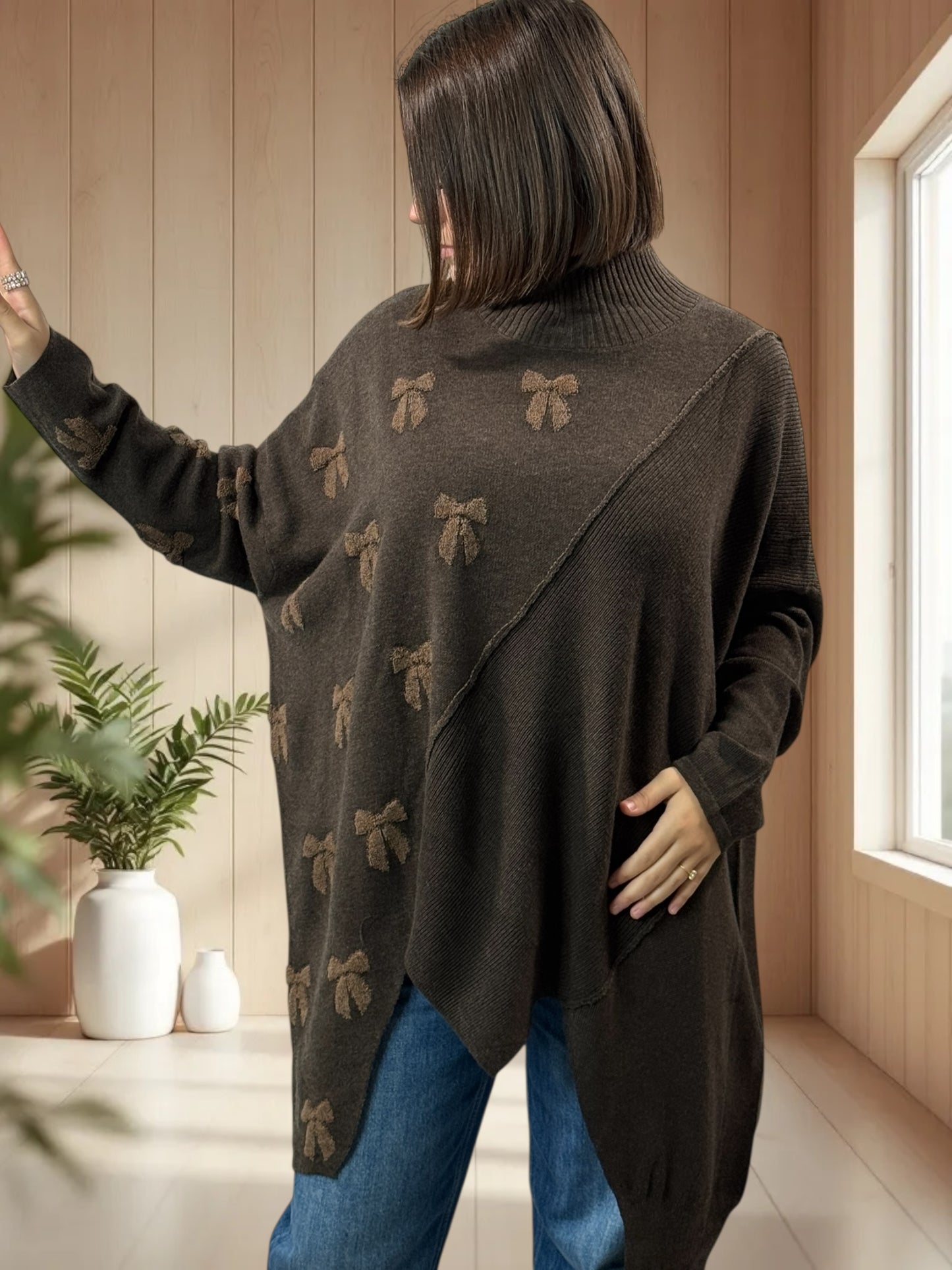 ANTONINO - PULL CHOCO OVERSIZE EN MAILLE JUSQU'A LA TAILLE 58