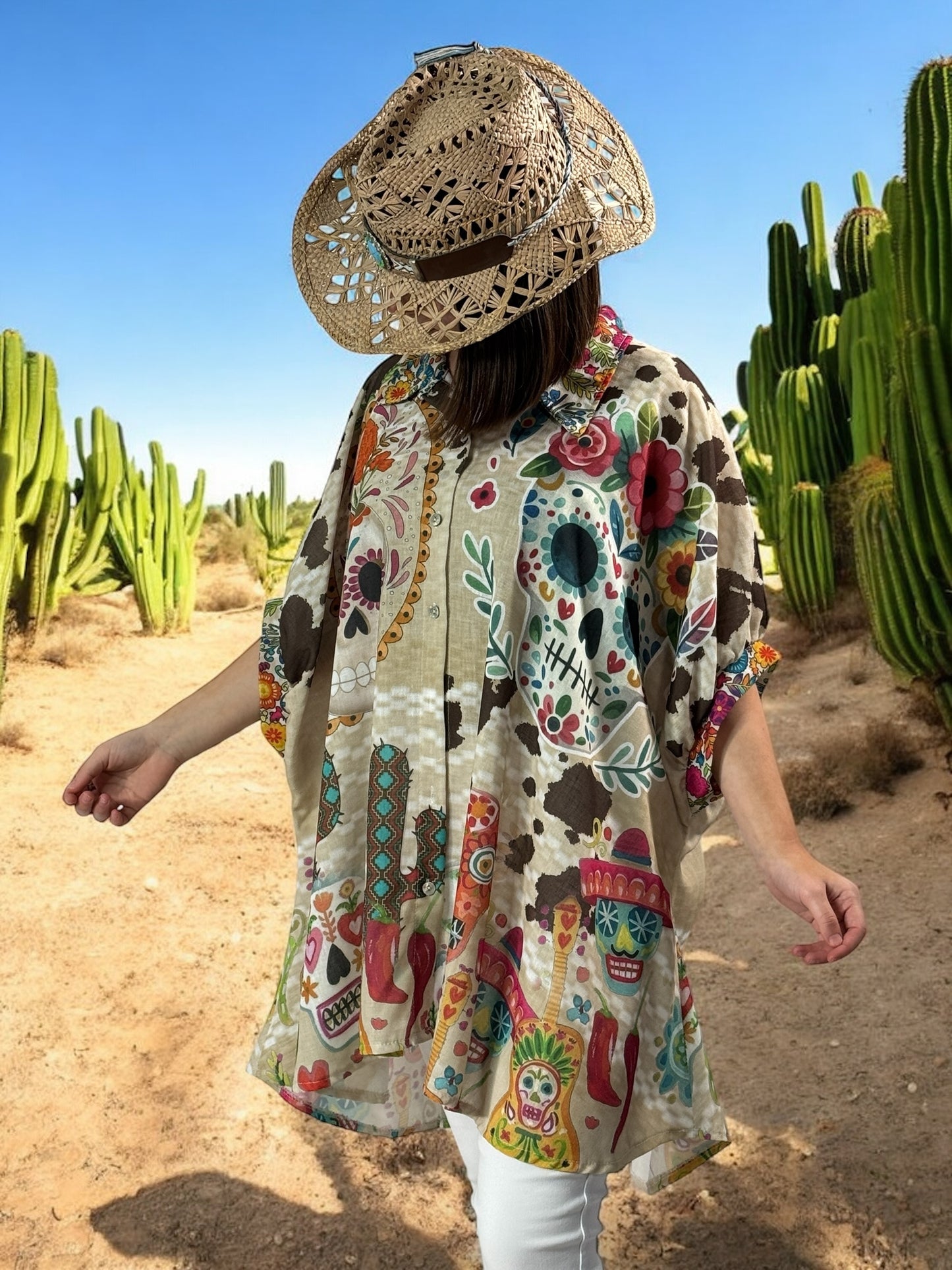 HONOLULU - TUNIQUE OVERSIZE A MOTIF JUSQU'A LA TAILLE 58
